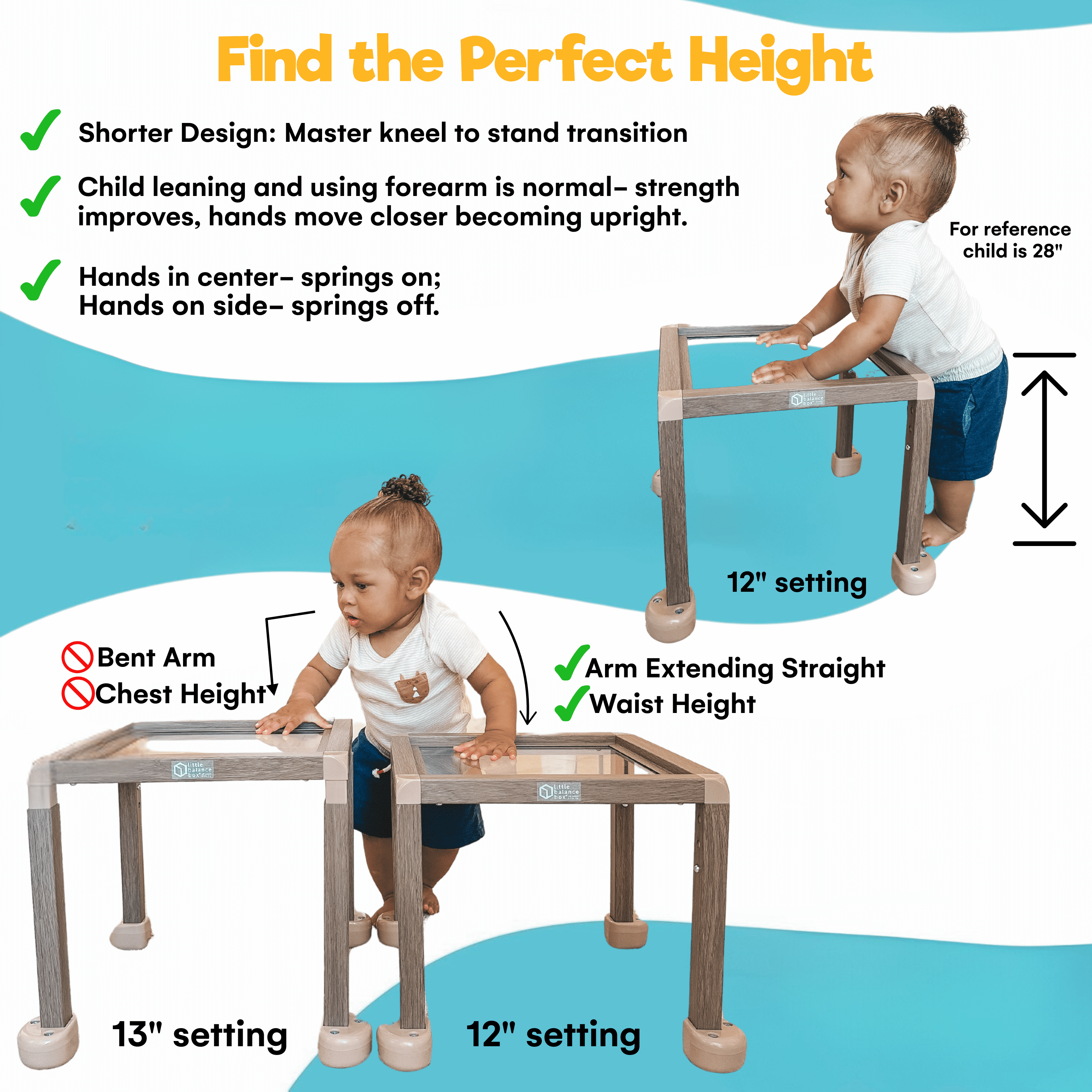 InspiraSpark Little Balance Box Grow - PT Designed Adjustable Montessori Baby Push Walker & Activity Table, Safe Spring Feet - Image 8