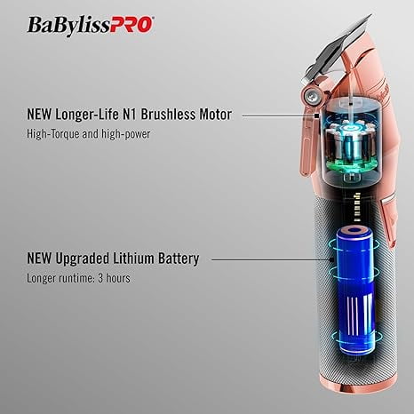 BaBylissPRO RoseFX Plus All-Metal Lithium Professional Hair Clippers - Image 3