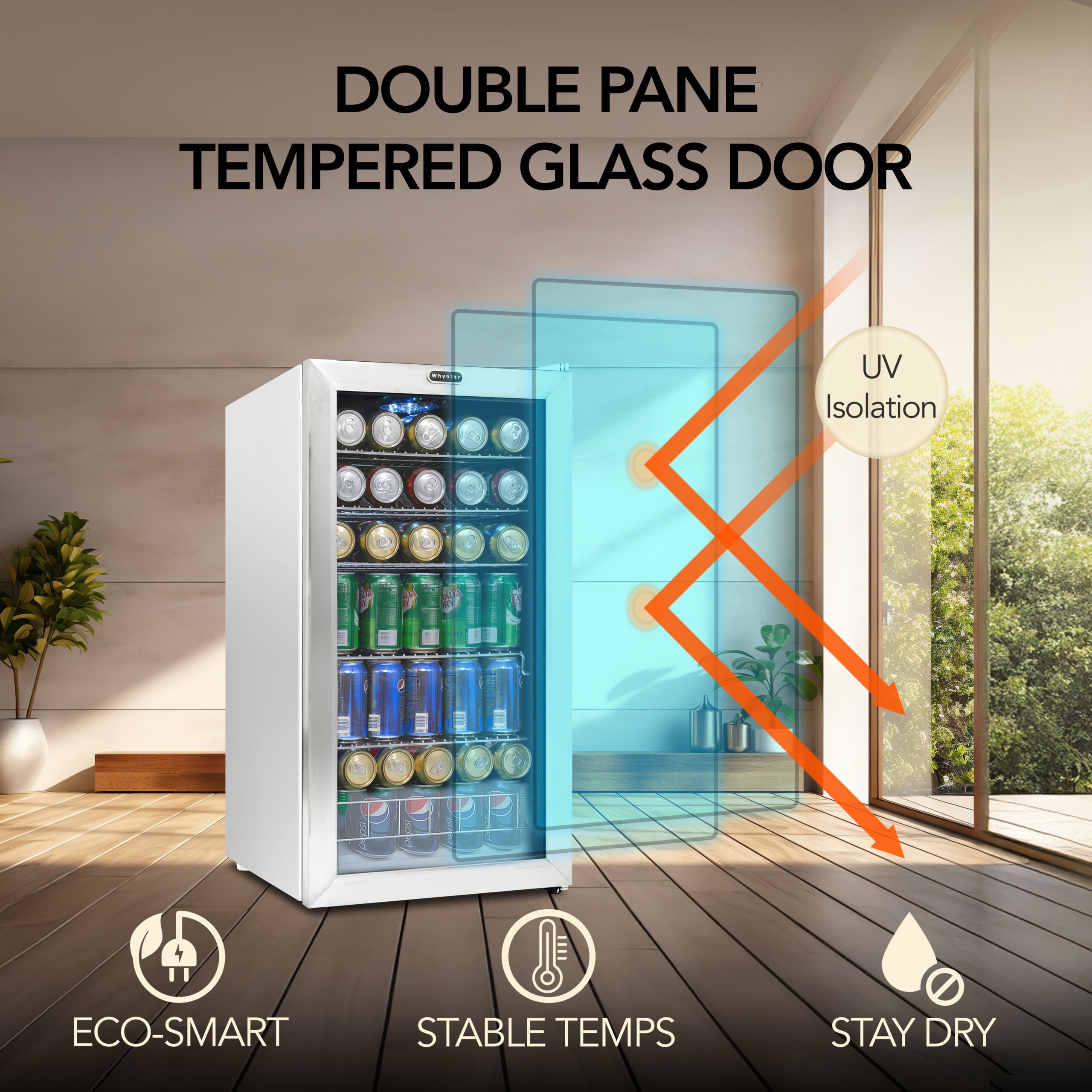 Whynter 3.3 Cubic Foot Beverage Center Fridge with Lock Stainless Steel - Image 11