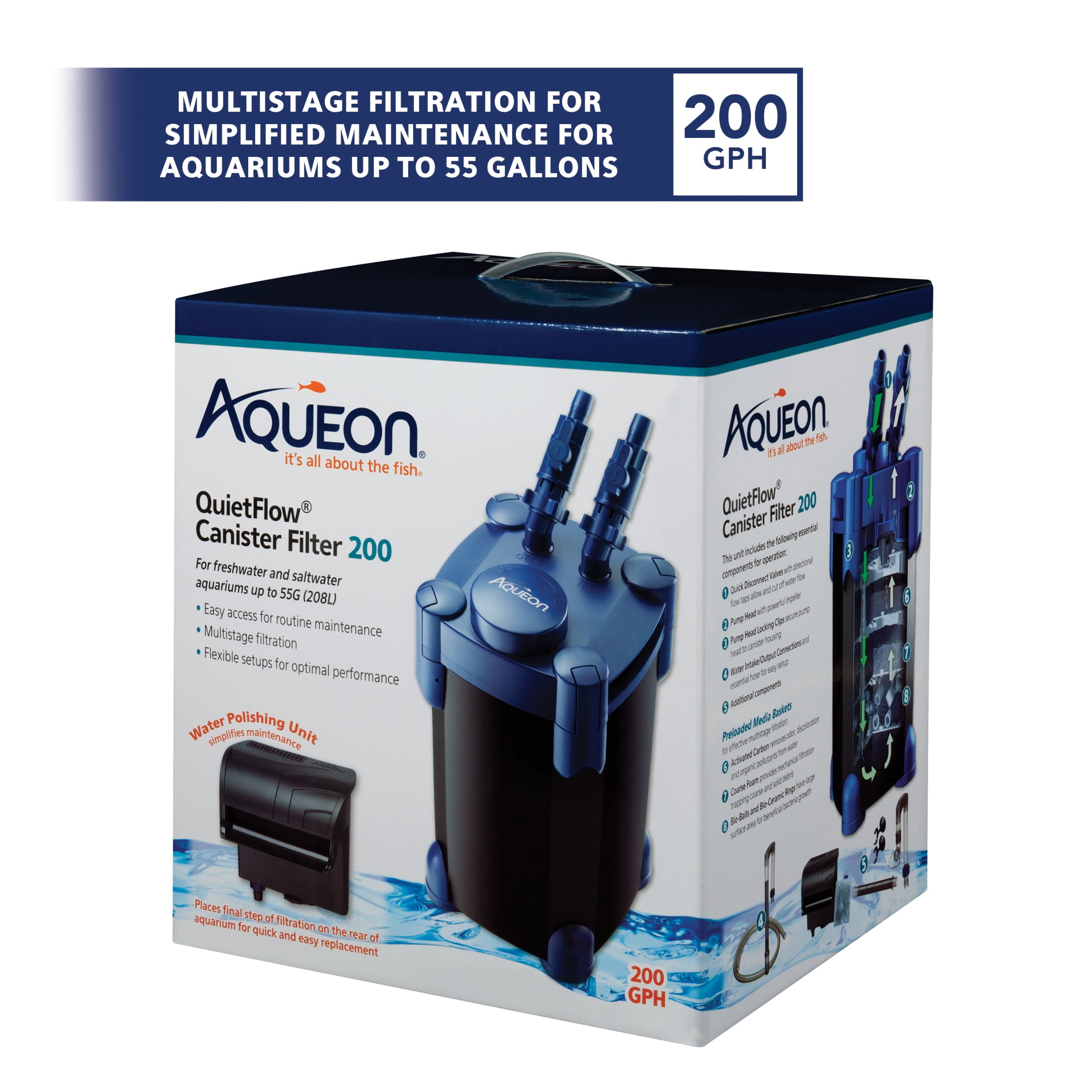 Aqueon QuietFlow Canister Aquarium Filter up to 55 Gallons - Image 2