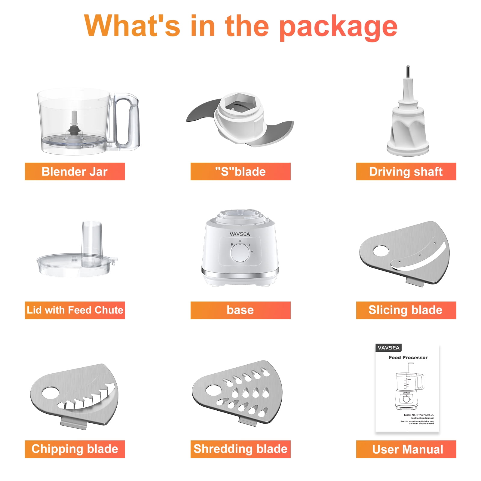 VAVSEA 8 Cup Food Processor and Vegetable Chopper for Dicing, Slicing, Shredding, and Mincing, New Food Chopper for Vegetables, Meat, Grains, Nuts - Image 3