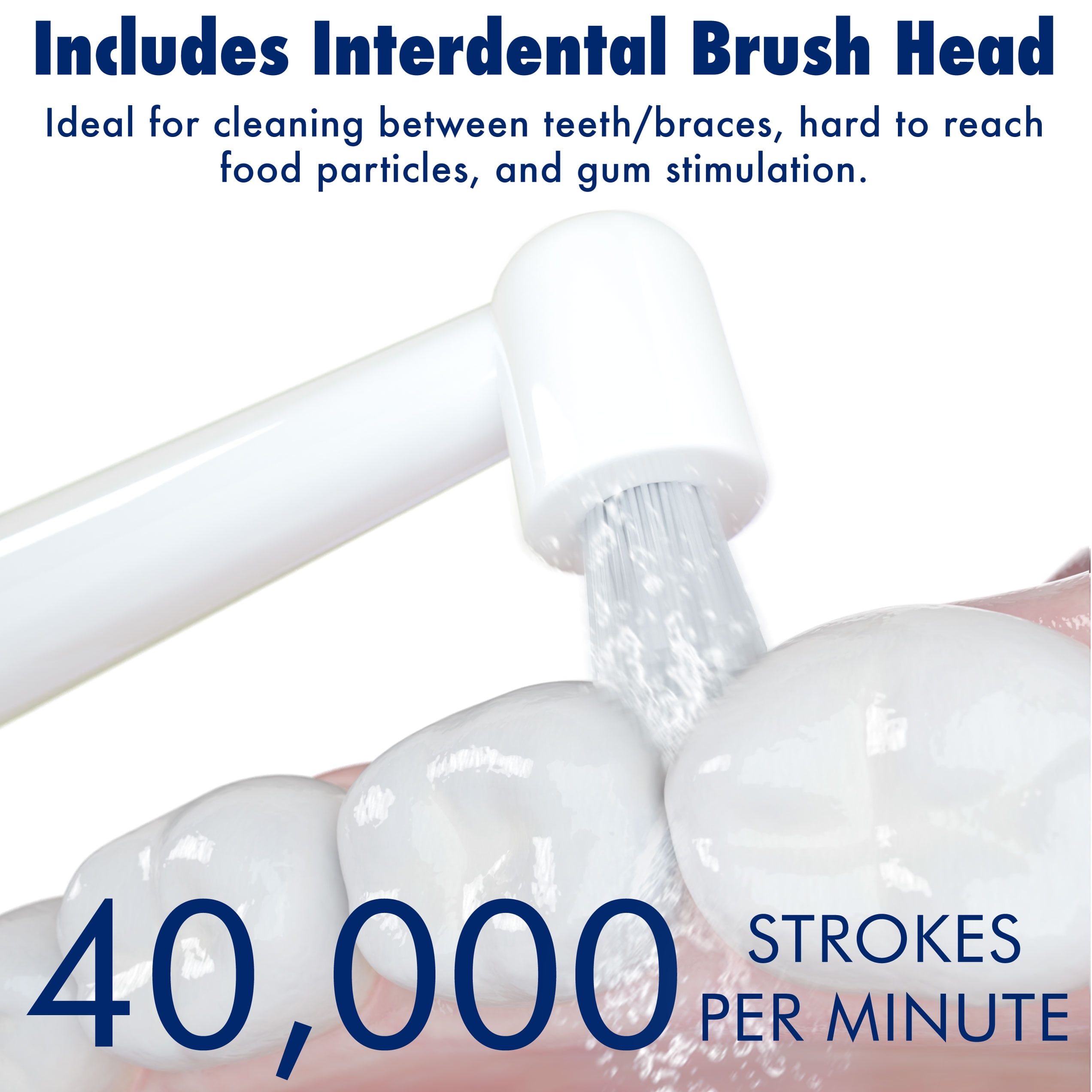 Sonic-FX Duo Electric Toothbrush w/ 14 Brush Heads + 2 Interdental with Comfortable Grip for Adult - Image 4