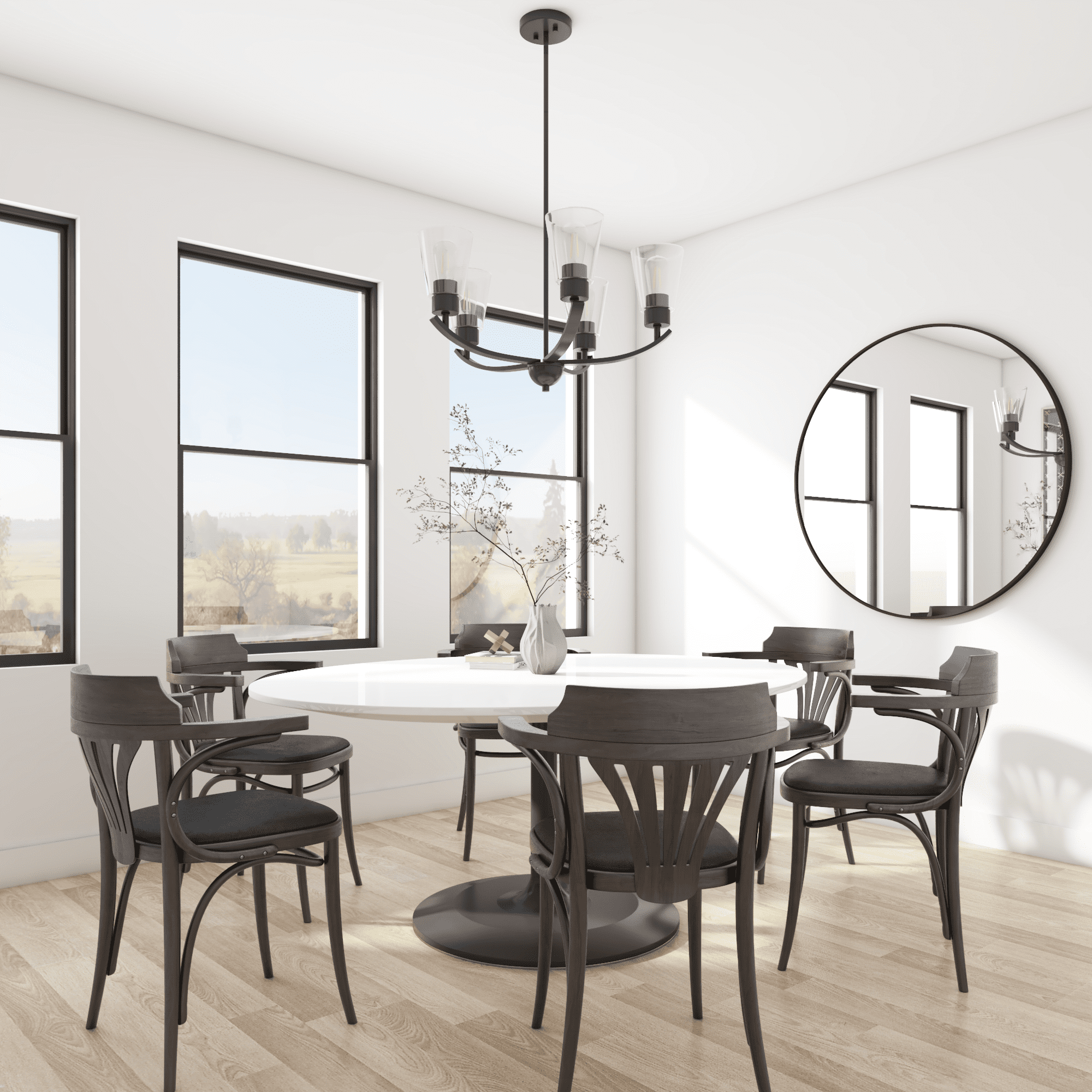 Prominence Home Fairendale Matte Black 5-Light Chandelier with Clear Glass - Image 7