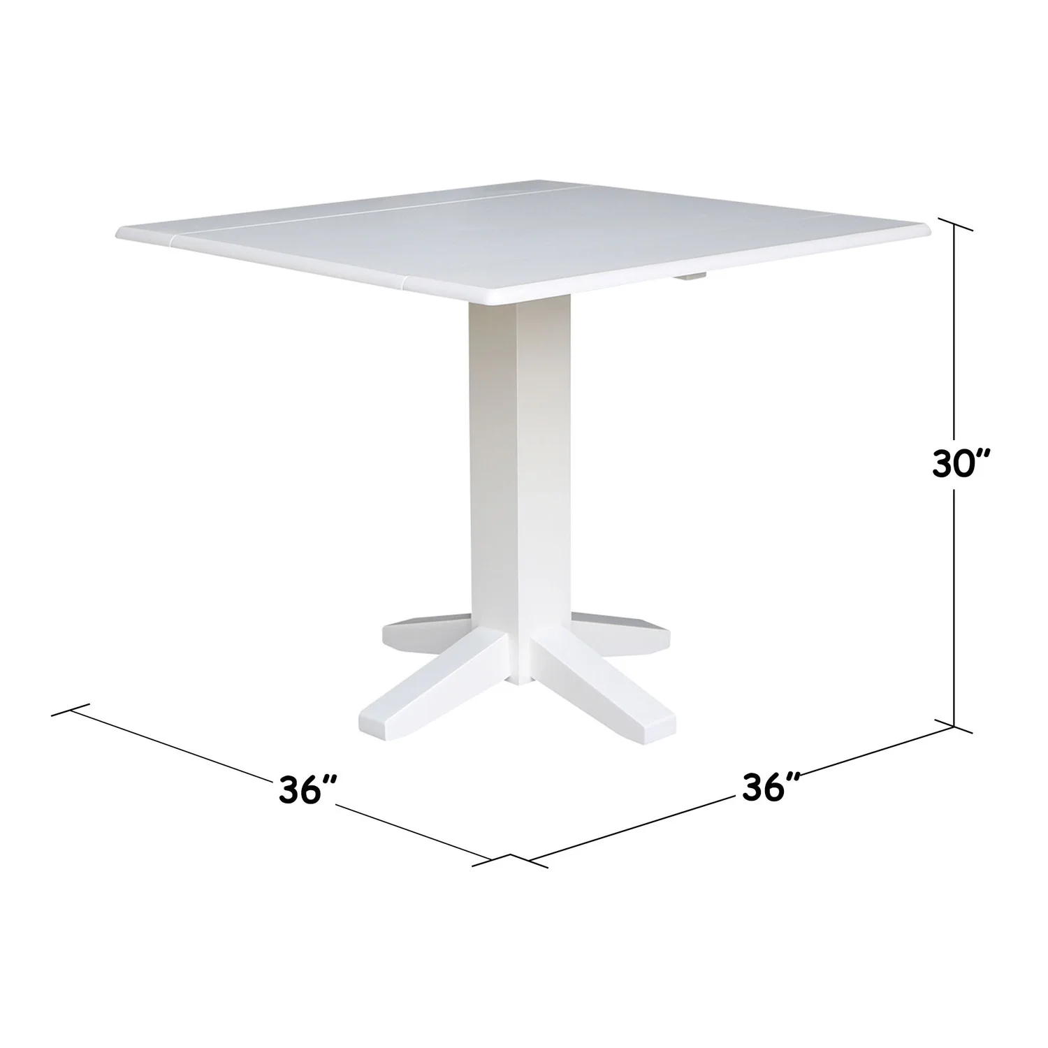 Square Dual Drop Leaf Dining Table in White - Image 5
