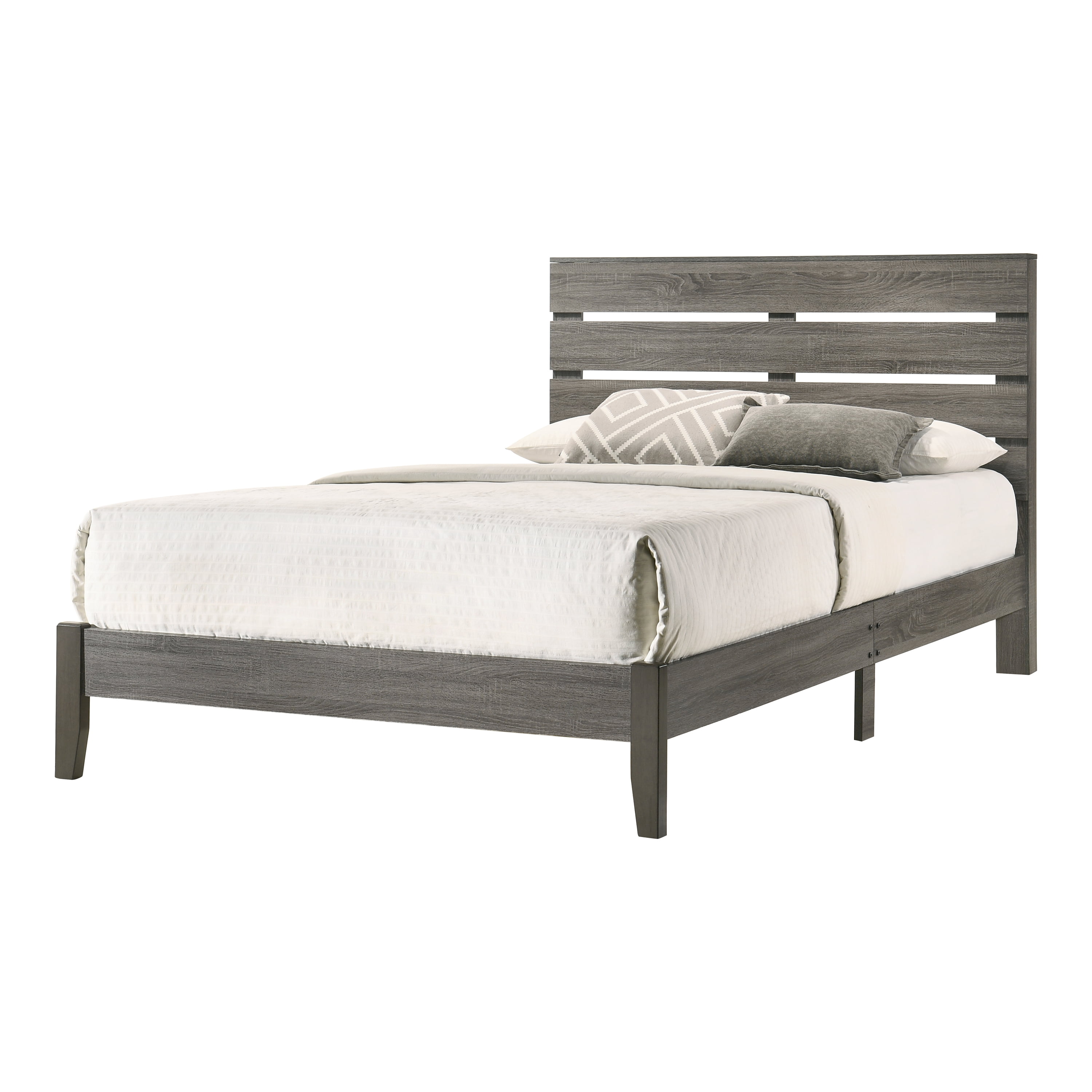 Furniture of America Korvar Wood Platform Bed, California King, Gray - Image 2