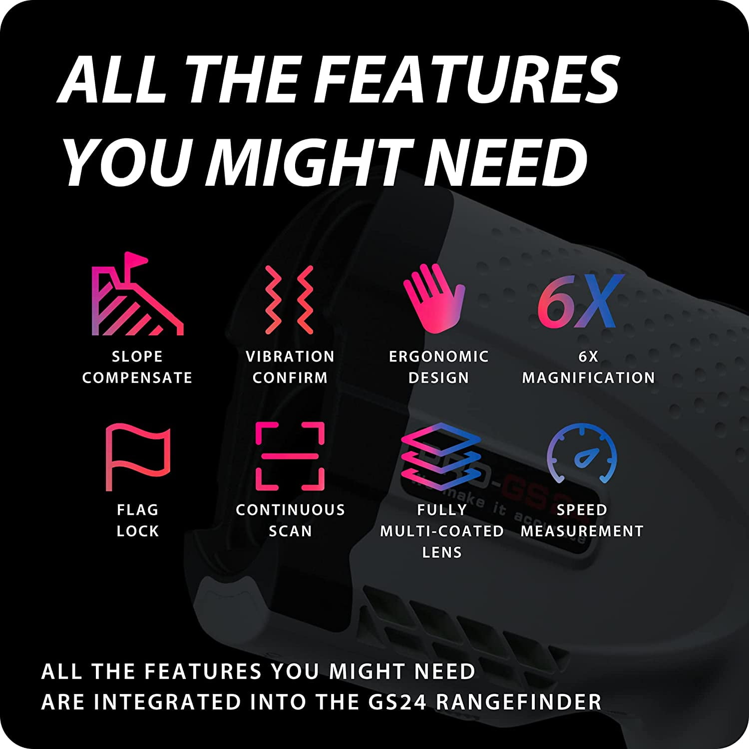 Gogogo Sport Vpro Golf Rangefinder 650 Yards 6X Magnification with Slope Switch, Built-in Magnet GS24MTL - Image 6