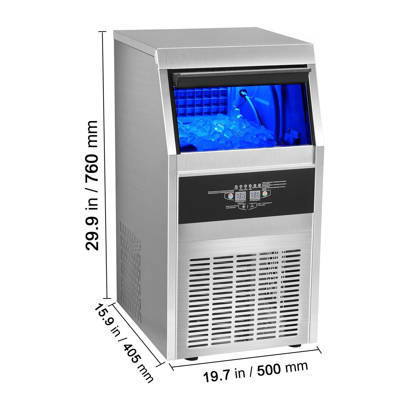 KFFKFF Commercial Ice Maker Freestanding Cabinet Machine 90lbs/24H 45 Ice Cubes - Image 8