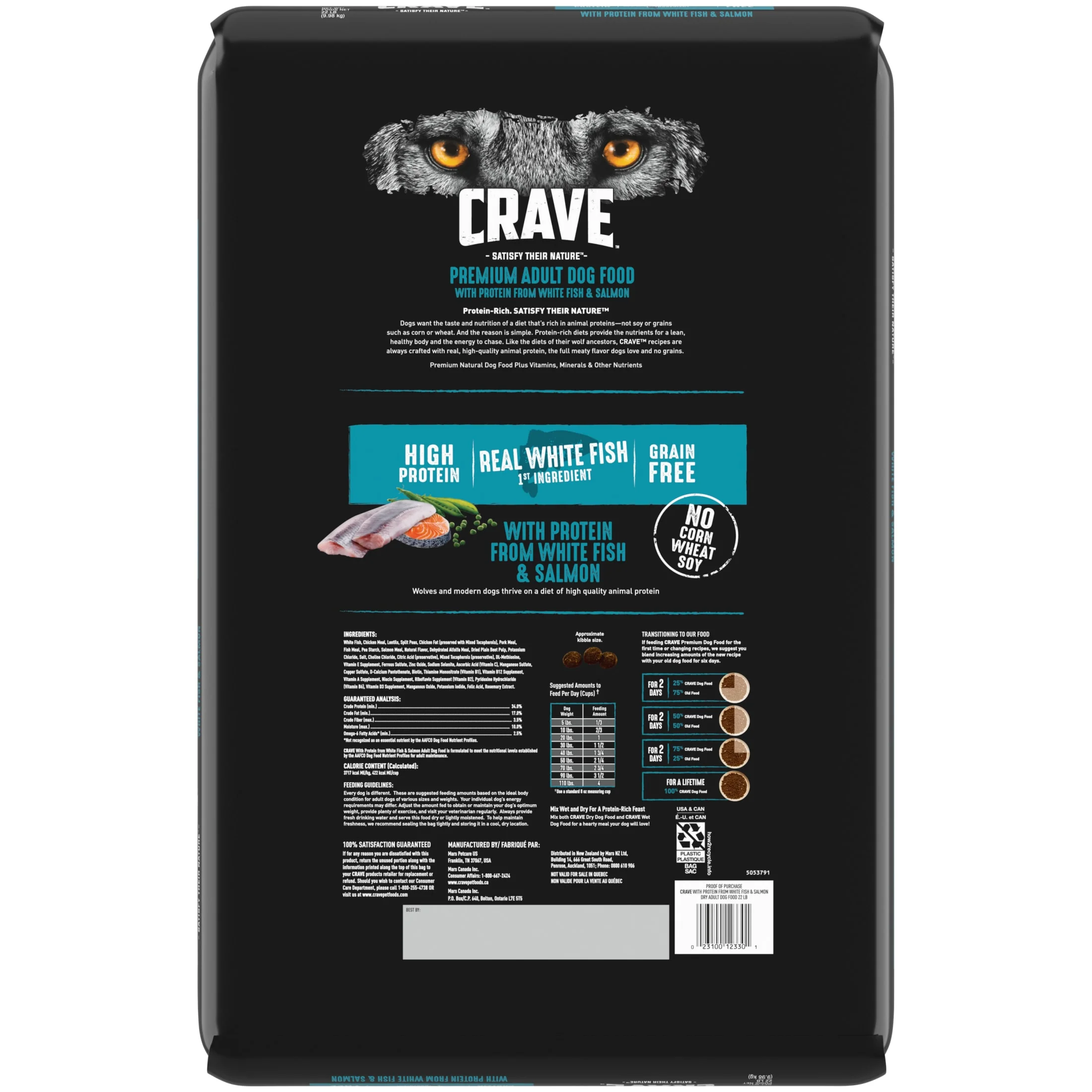 Crave Grain Free Adult Dry Dog Food With Protein From White Fish & Salmon, 22 Lb. Bag - Image 7