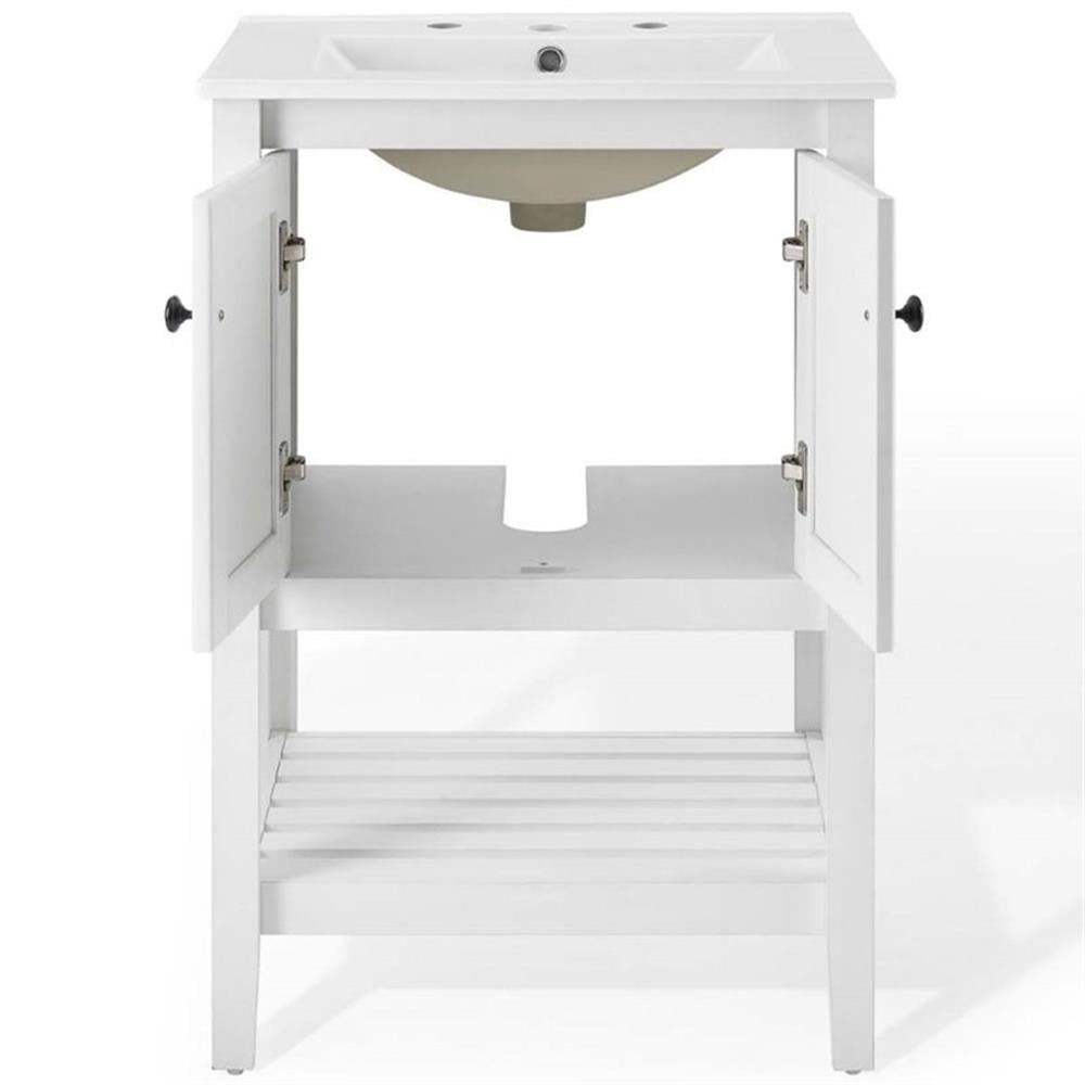 Modway Prestige 24" Modern Wooden Bathroom Vanity in White Finish - Image 8
