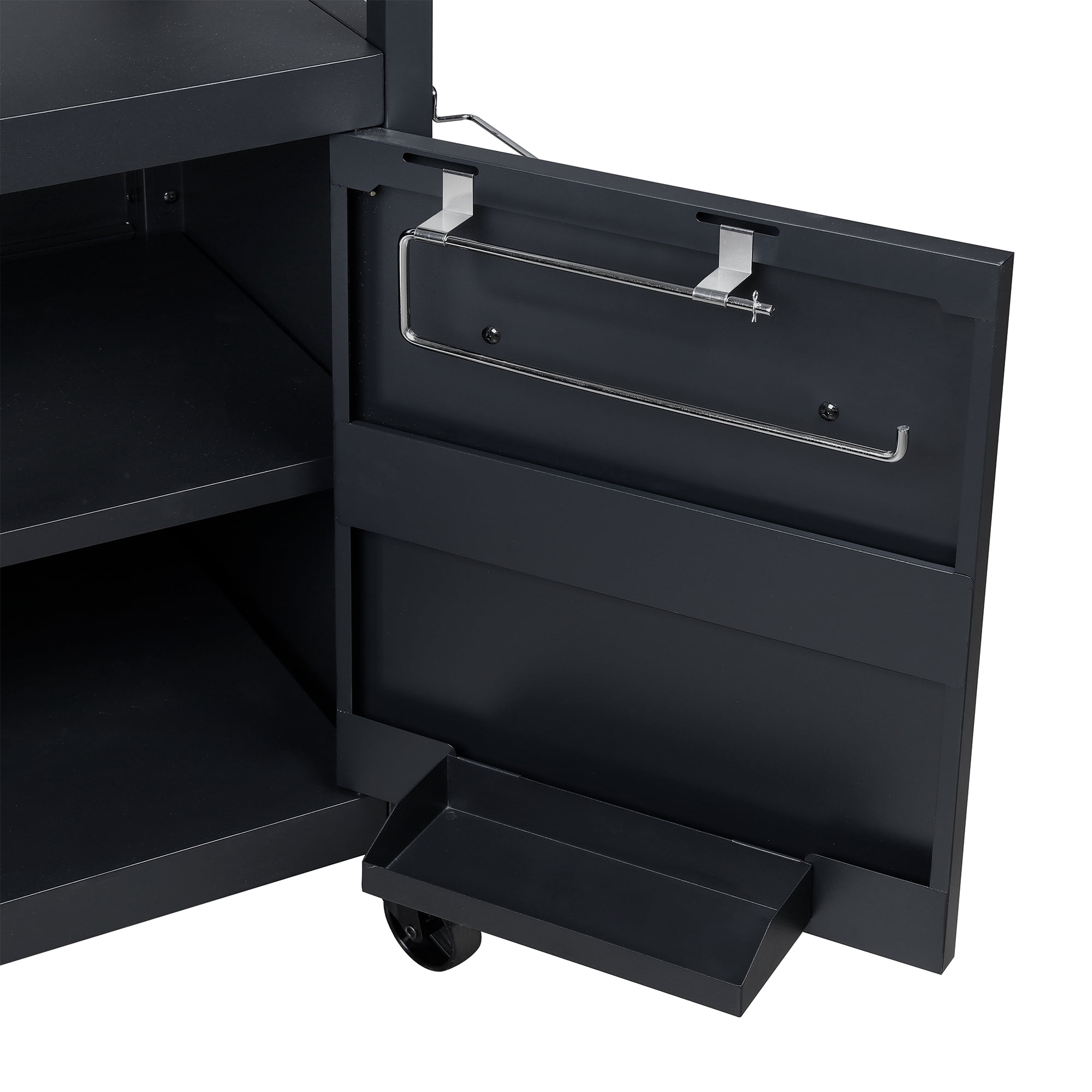 Expert Grill Outdoor BBQ Prep Cart with Wheels, Stainless Steel Top & Storage Shelves - Image 9