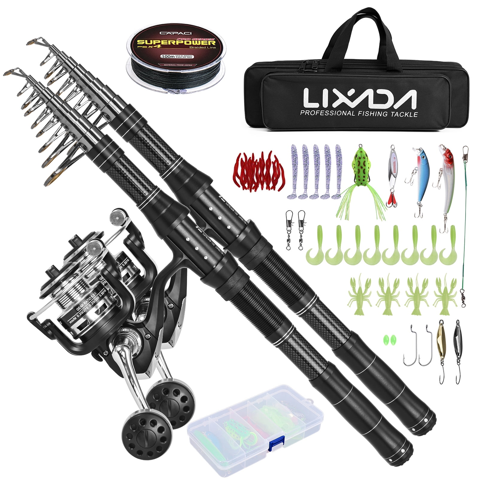 Lixada Fishing Rod Combos with Telescopic Fishing Pole Spinning Reels Fishing Carrier Bag for Travel Saltwater Freshwater Fishing - Image 4