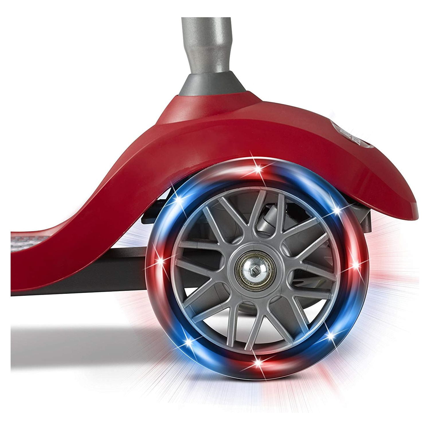 Radio Flyer Lean 'n Glide Kids 3-Wheel Scooter With Light-up Wheels, Red - Image 3