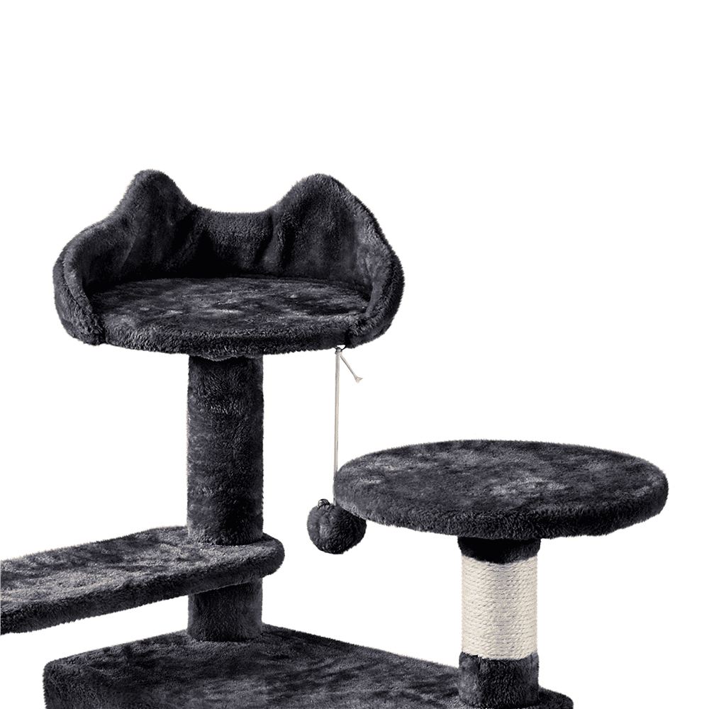 Renwick 57" Double Condos Cat Tree with Scratching Post Tower, Black - Image 6