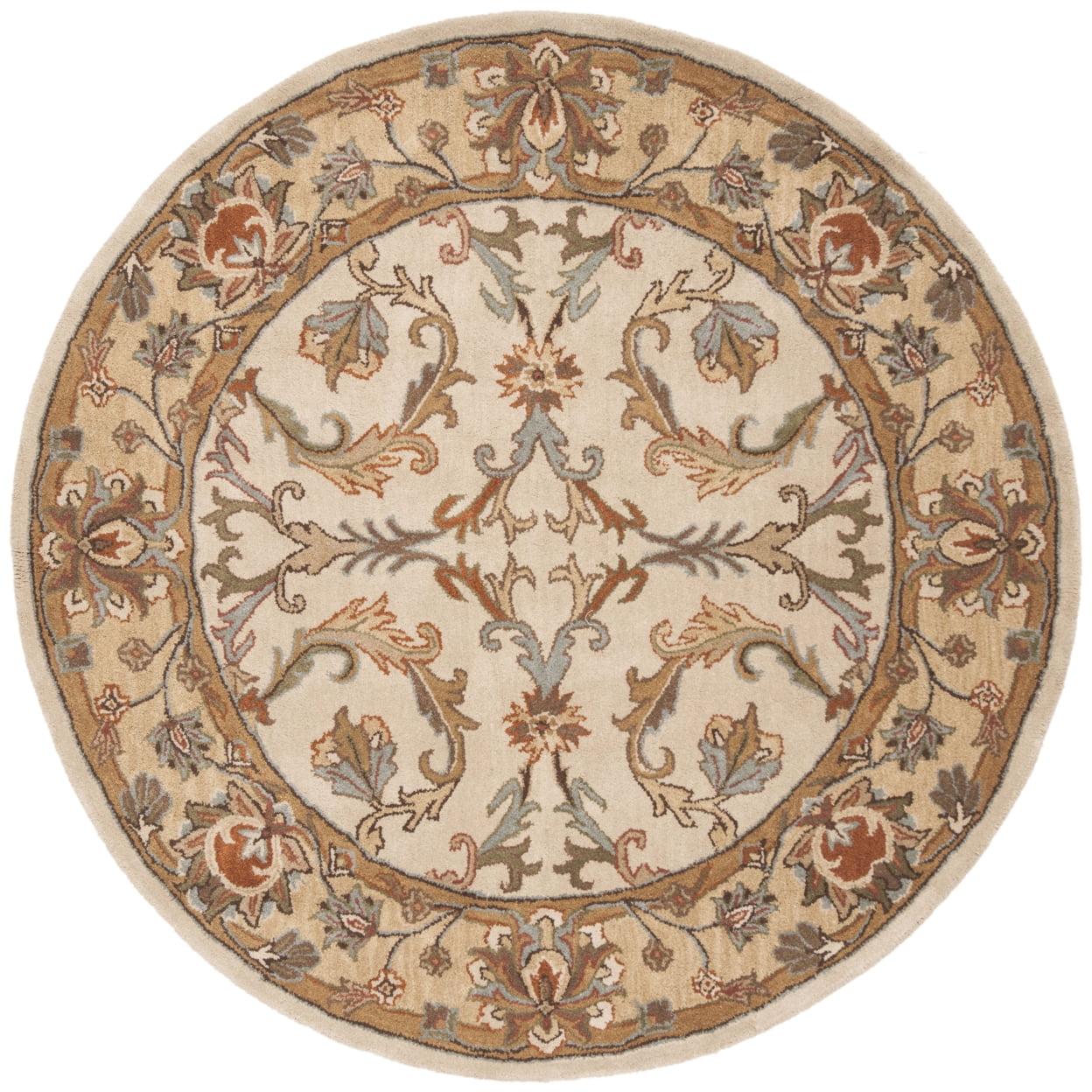 SAFAVIEH Heritage Norwood Oriental Wool Area Rug, Beige/Gold, 6' x 6' Square - Image 9