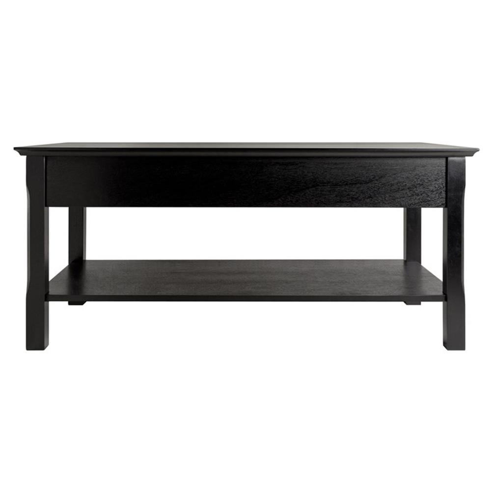 Winsome Wood Timber Coffee Table with Two Drawers, Black Finish - Image 5
