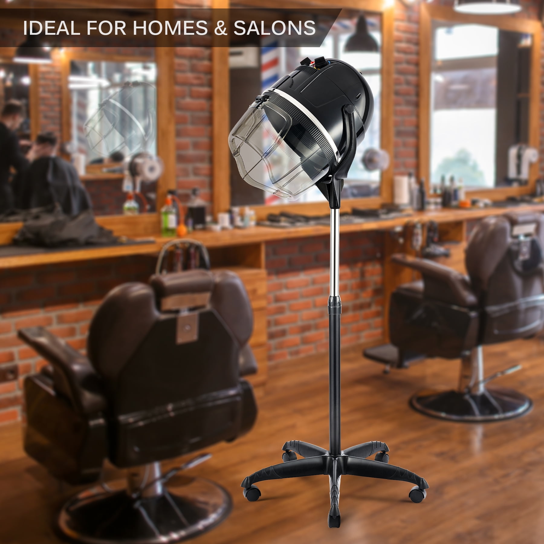 Upgraded CO-Z Professional Salon Standing Bonnet & Hood Hair Dryer, 1300 Watts, Black - Image 2