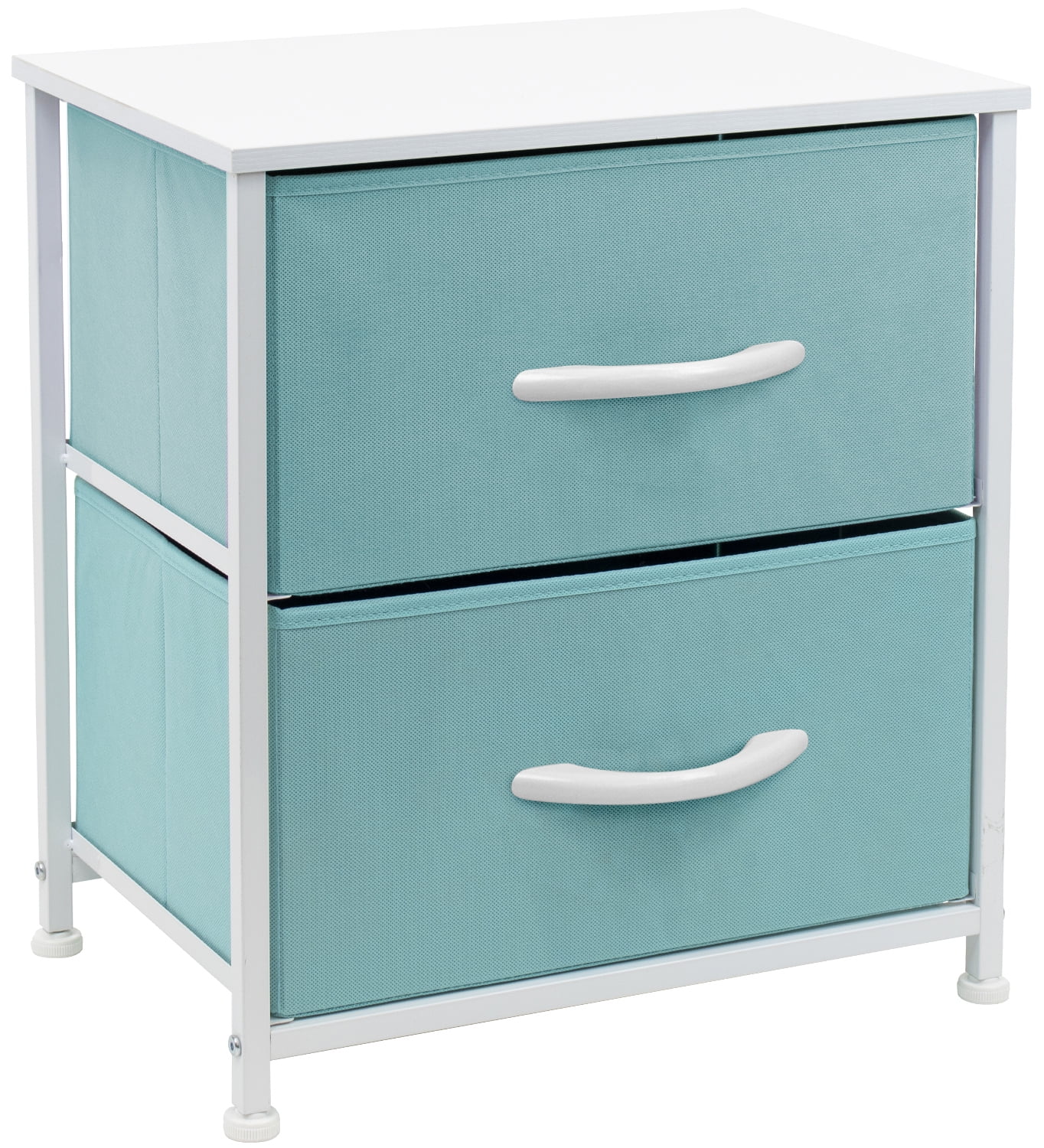 Sorbus Aqua 2-Drawer Nightstand Chest Dresser, Aqua, 11.8"L x 15.75"W x 22.2"H - Image 3