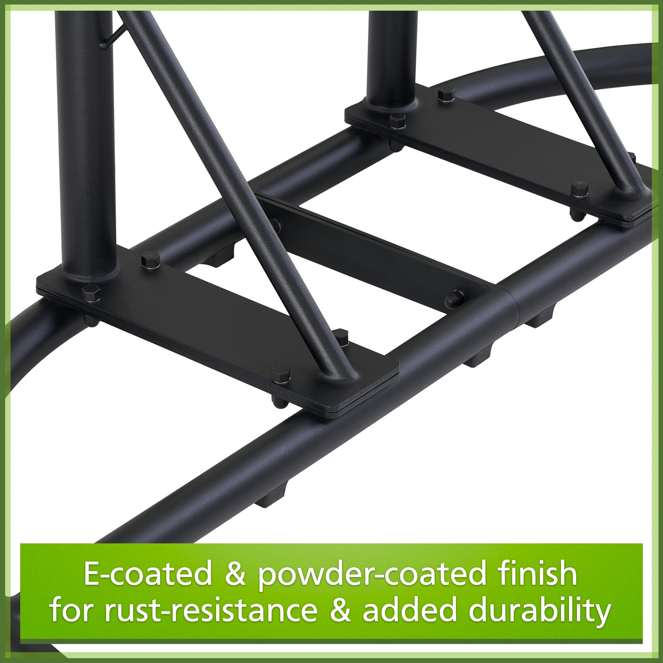 Mainstays Wicker Outdoor Patio Double Hanging Egg Chair with Gray Olefin cushion, and Black Metal Stand - Image 5