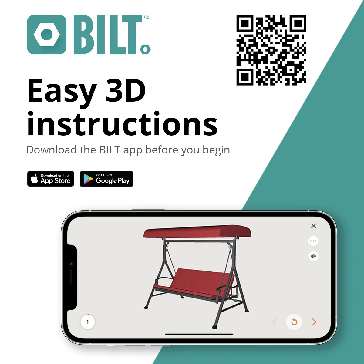 Mainstays Belden Park 3 Person Freestanding Daybed Outdoor Steel Porch Swing with Canopy - Blue - Image 2