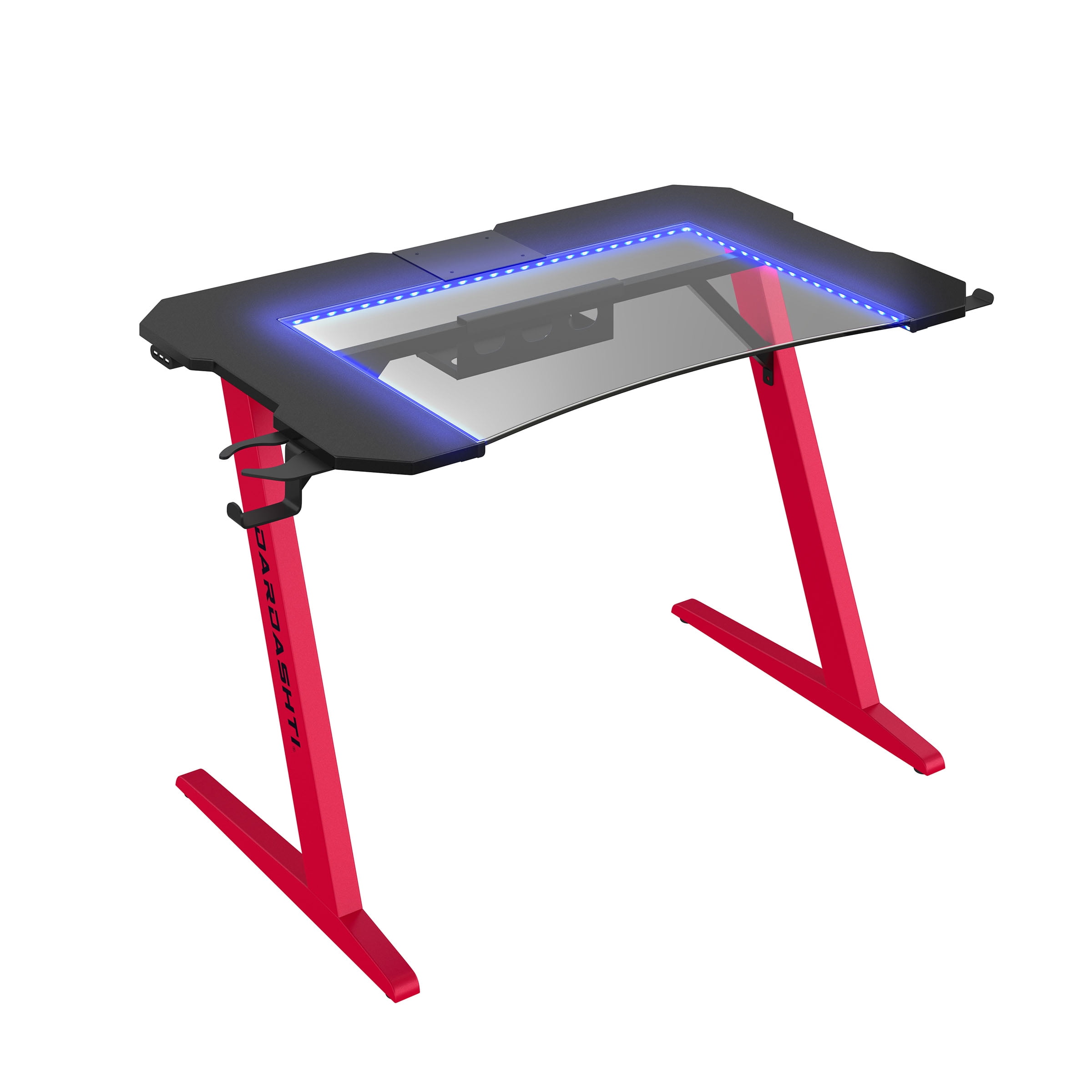 Dardashti 29.72" Gaming Desk with built in LED Lights in Ruby Red - Image 4
