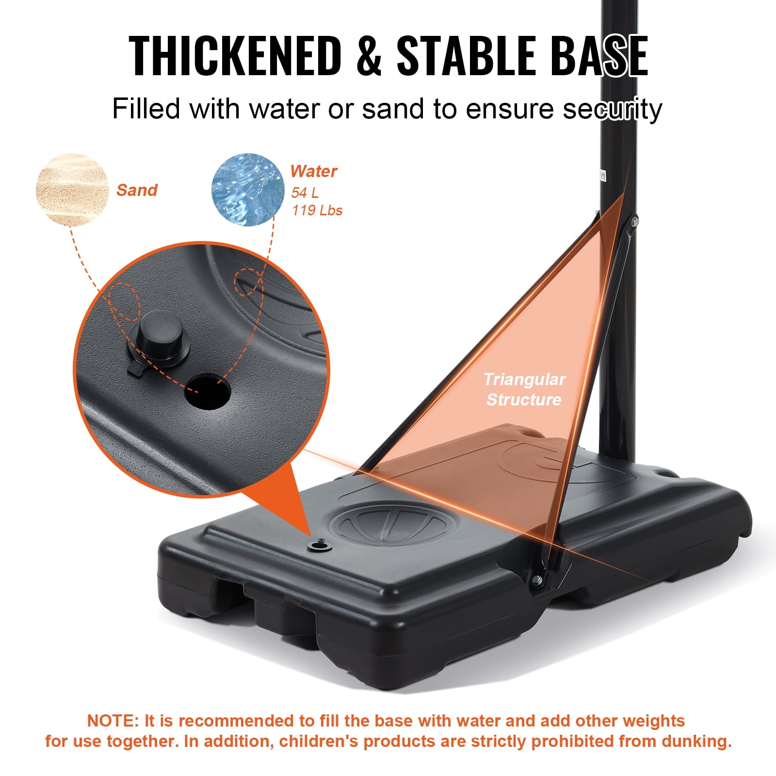 KFFKFF 4-10ft Adjustable Basketball System with 44" Shatterproof Backboard - Image 7
