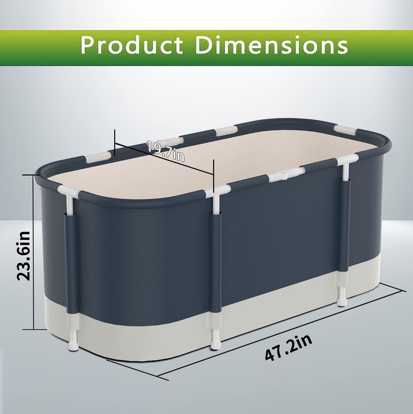 CAPRI MARATEA TR0072_IN, Blue+Beige Portable Ice/Hot Bathtub with Thermal Foam - Image 3