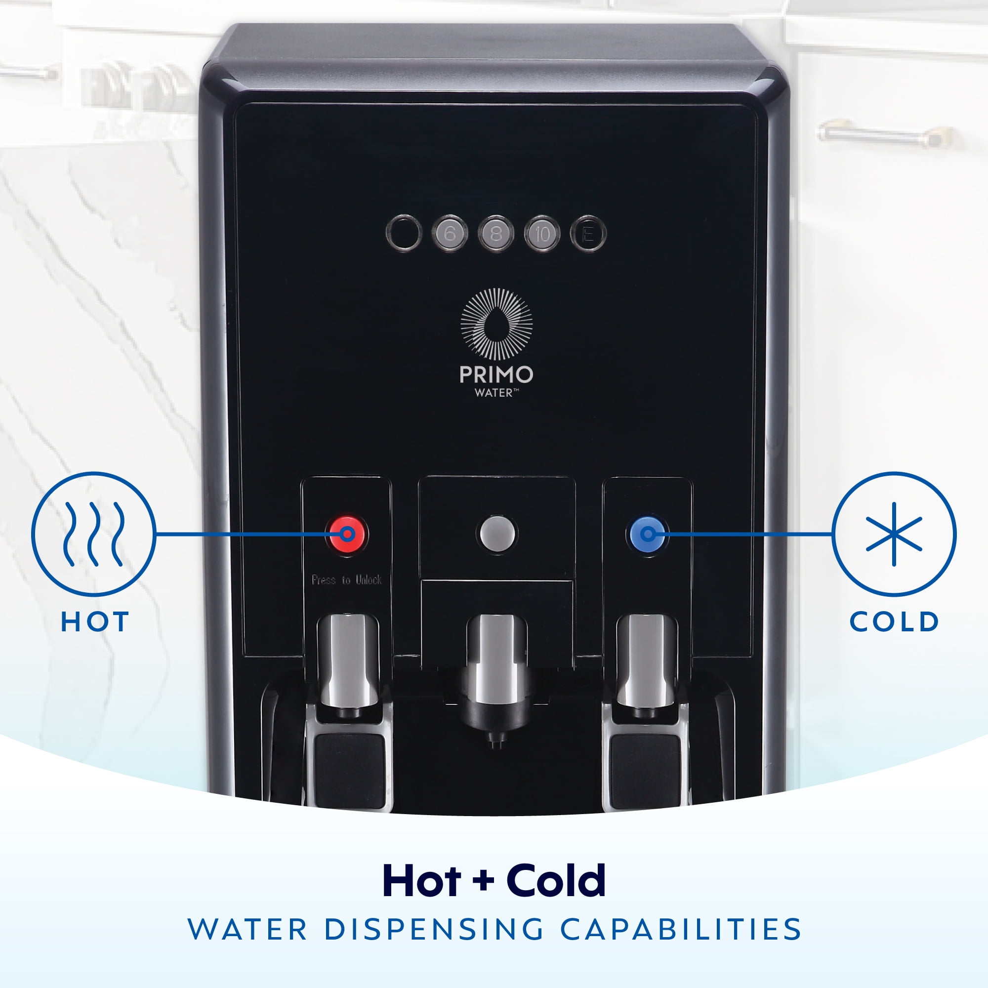 Primo Water® Bottom Loading Pro 2 Temp Water Dispenser with Single-Serve Coffee Maker, Black - Image 4