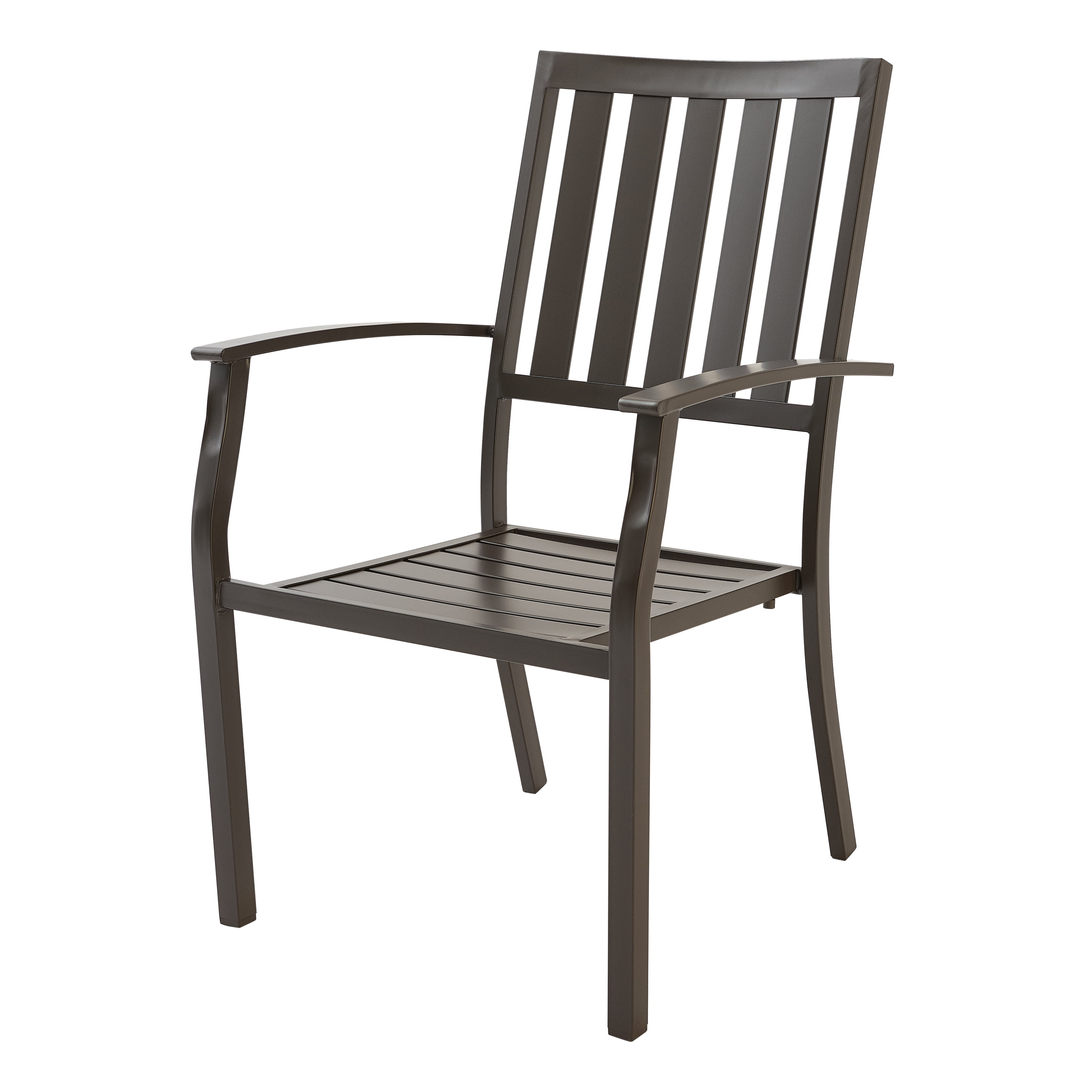 Better Homes & Gardens Camrose Farmhouse Steel Outdoor Slat Back Dining Chair - Set of 4, Brown - Image 8
