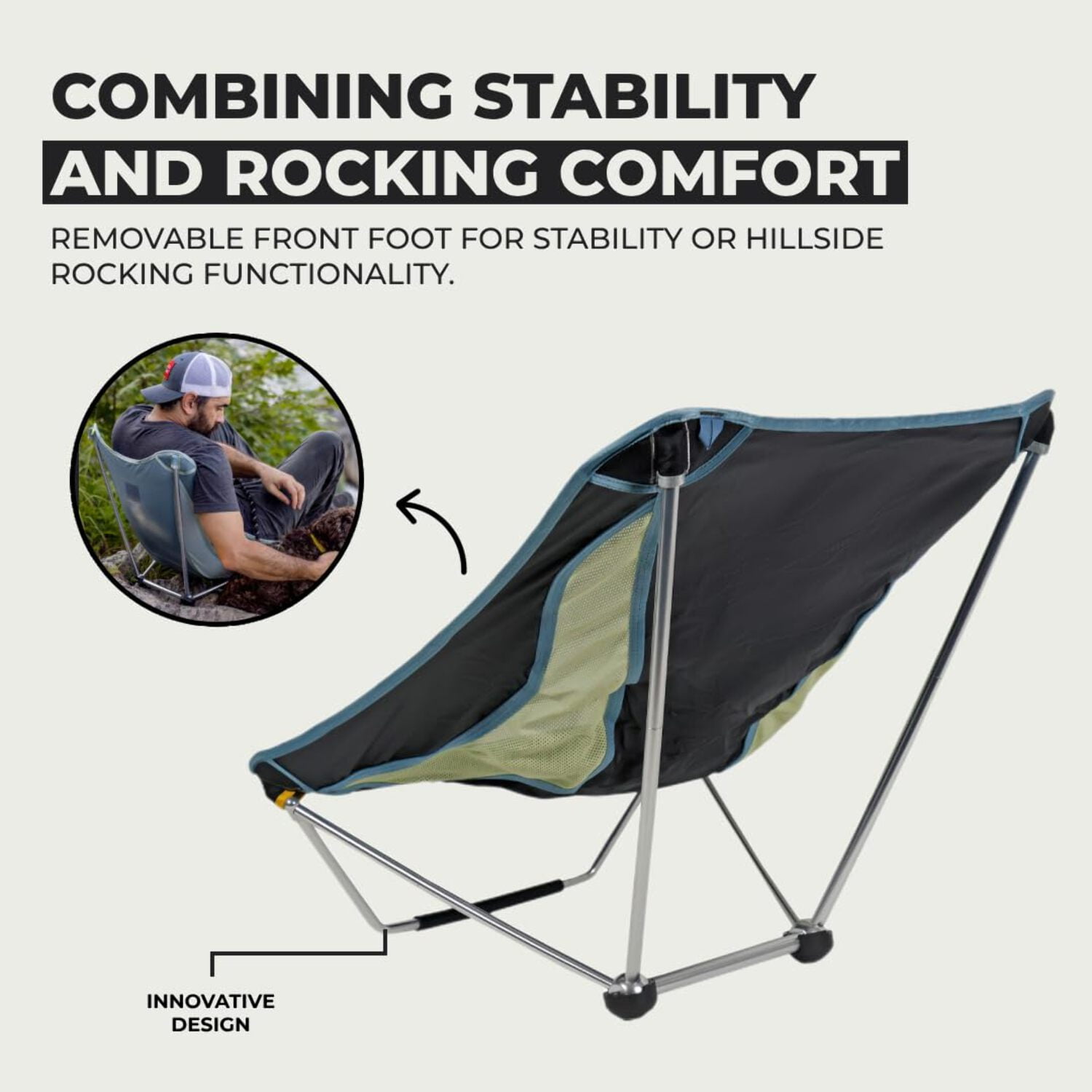 Grand Trunk Mayfly Low Profile Ground Chair – Lightweight Reclining Festival Chair with Removable Front Leg, Packs Small for Camping, Beach & Outdoor Events - Image 6