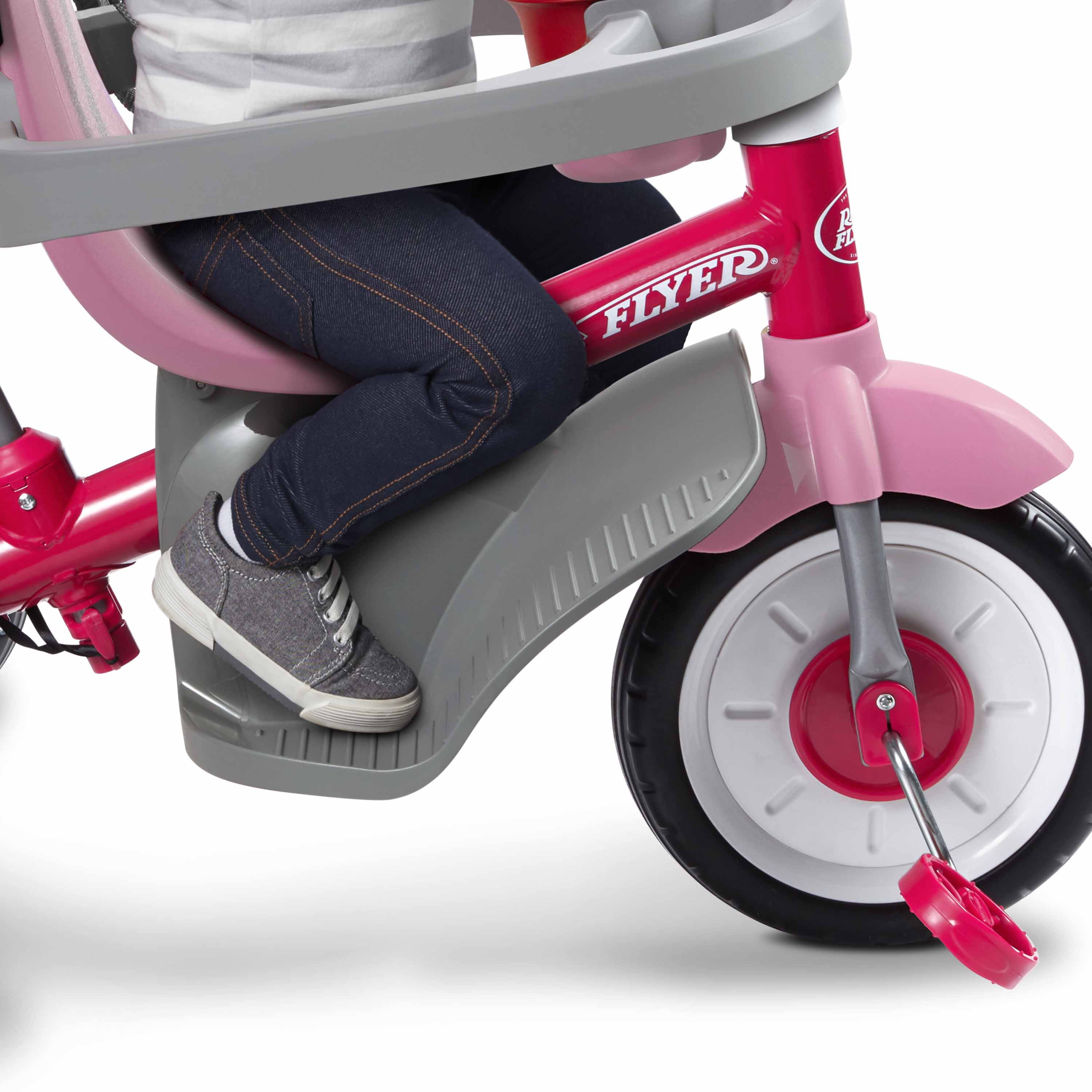 Radio Flyer 4-in-1 Stroll 'N Trike Infant and Toddler Tricycle Stroller, Pink - Image 3