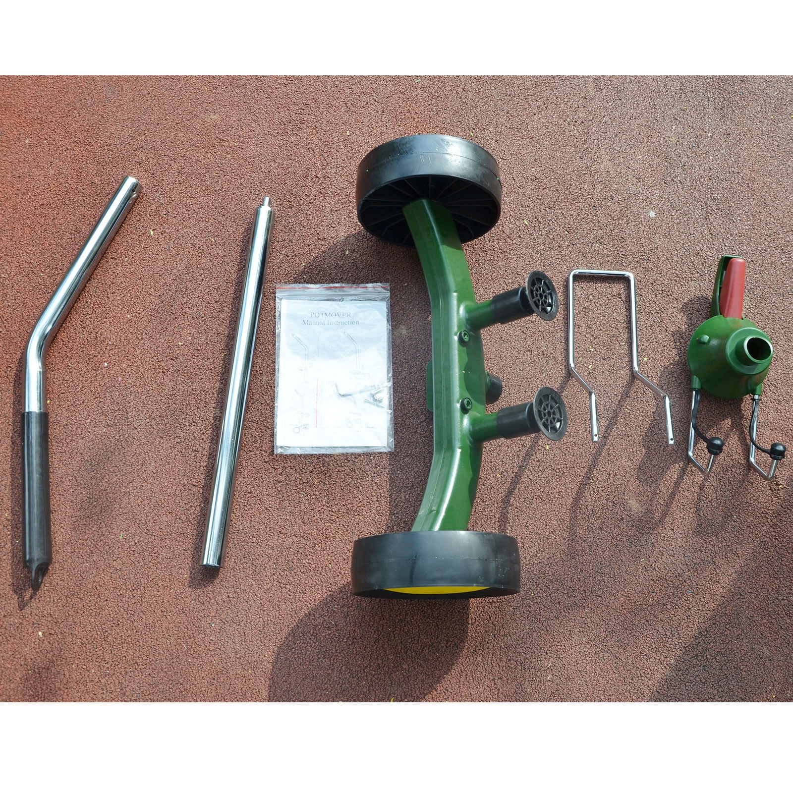 VIMOA Potted Plant Mover Dolly Green with Rubber Flat Free Round Wheels Stainless Steel Garden Pot Mover for Flower Trees - Image 11