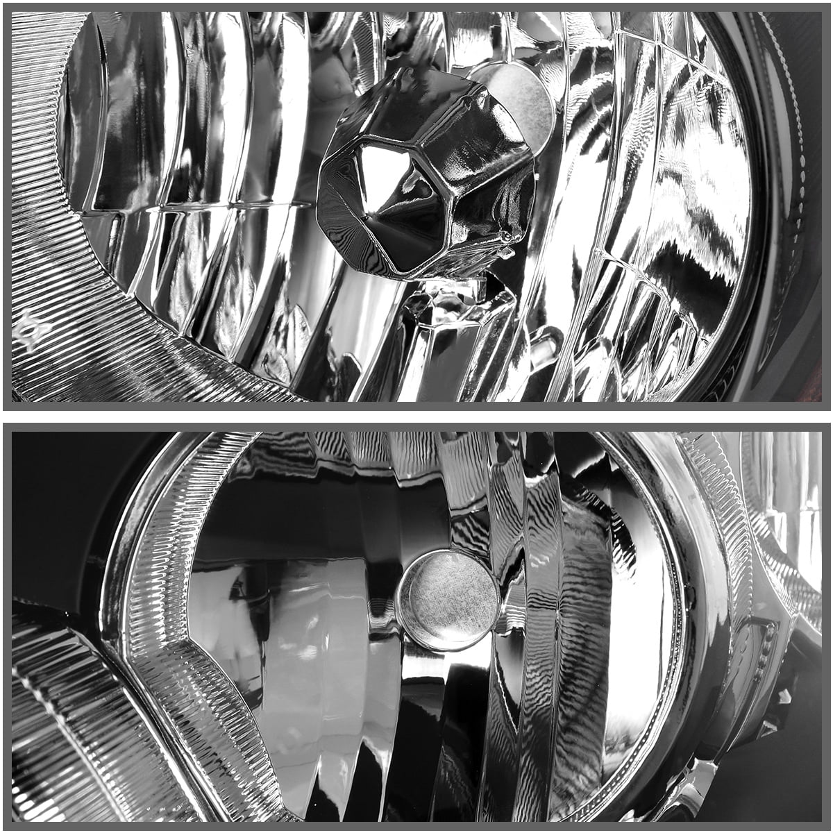 RVNI Headlights For 2008-2012 Honda Accord 4-Door Sedan Black Housing Amber Headlamps - Image 3