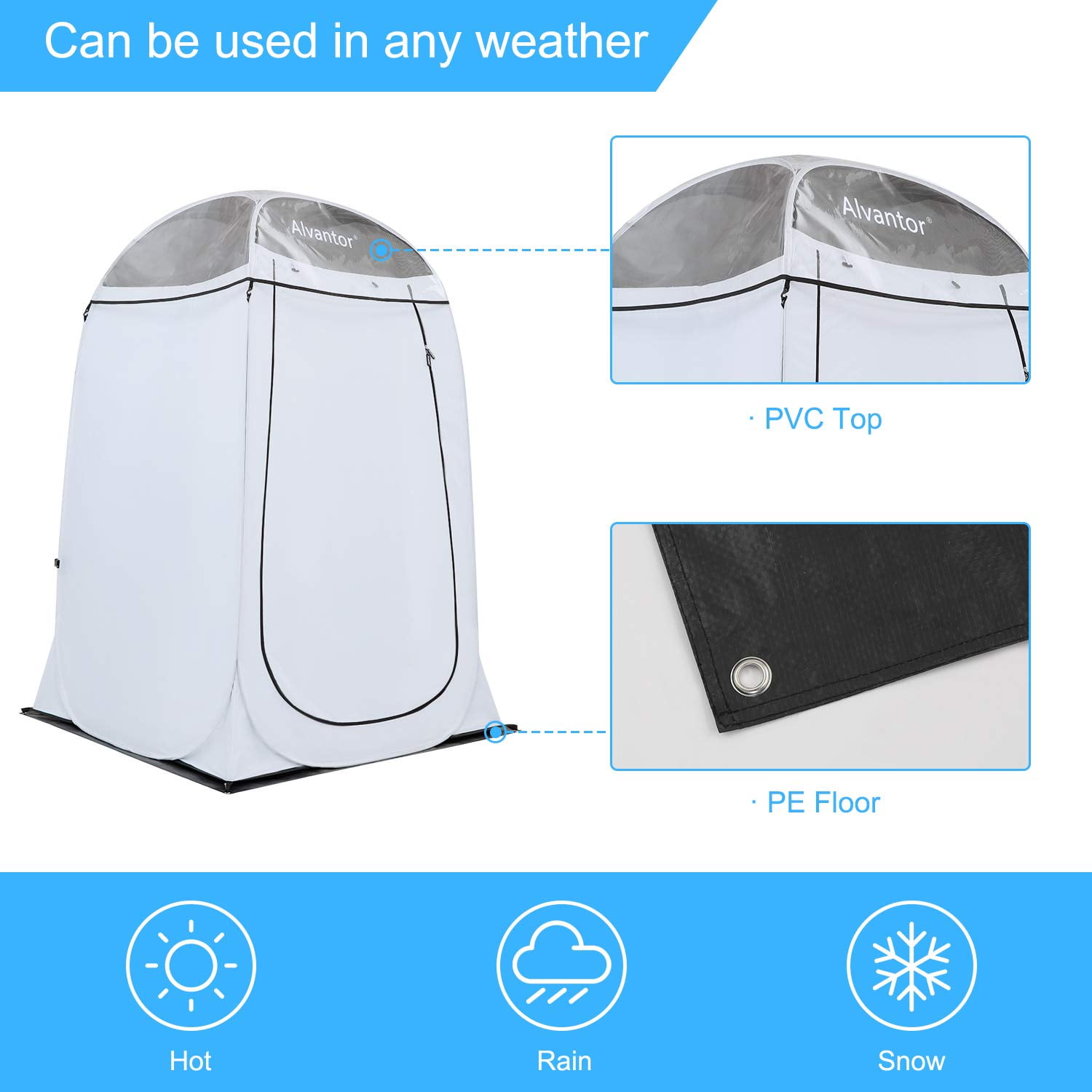 Alvantor Pop Up Shower Tent Privacy Changing Room Teflon Camping Toilet - Image 5