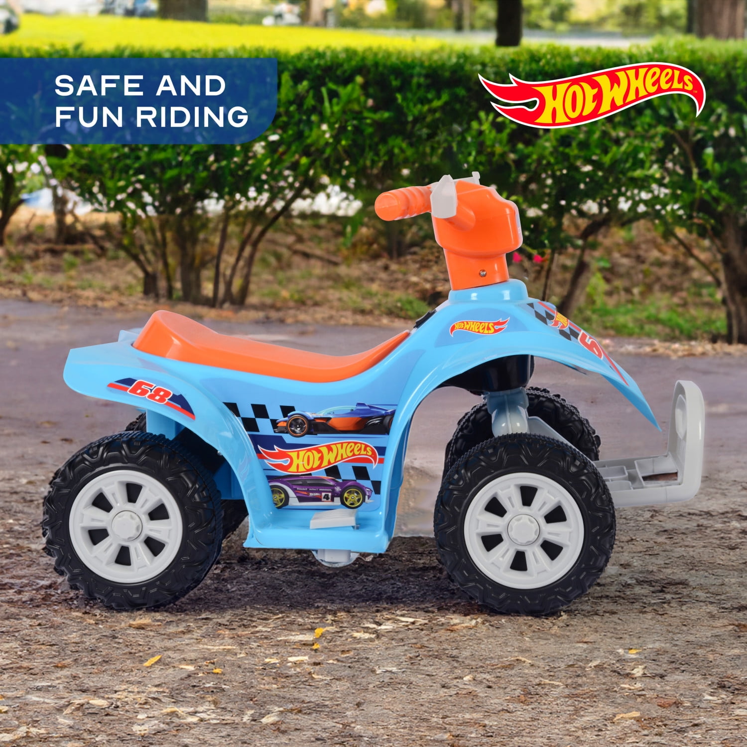 Licensed Hot Wheels 6V Battery Powered Ride on ATV for Kids Ages 2-5 Years Old, Blue - Image 6