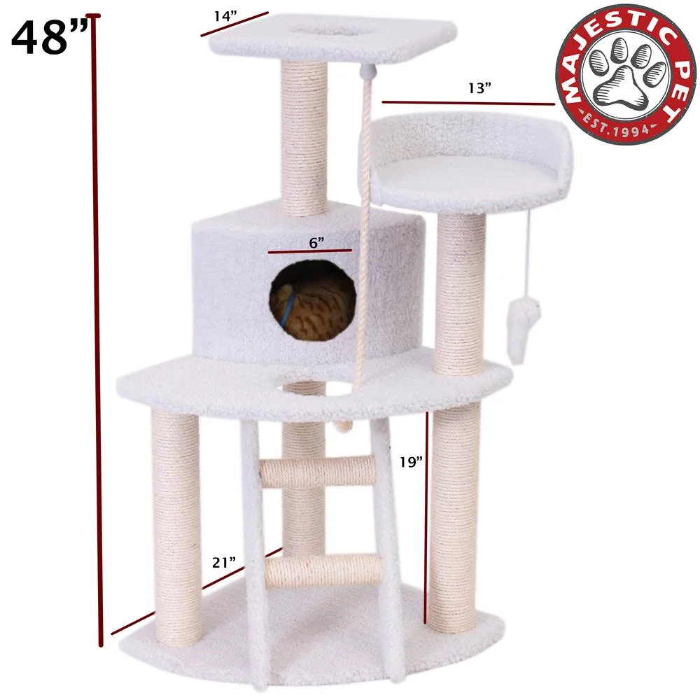 Majestic Pet Products 48'' Bungalow Sherpa Cat Tree - Image 2
