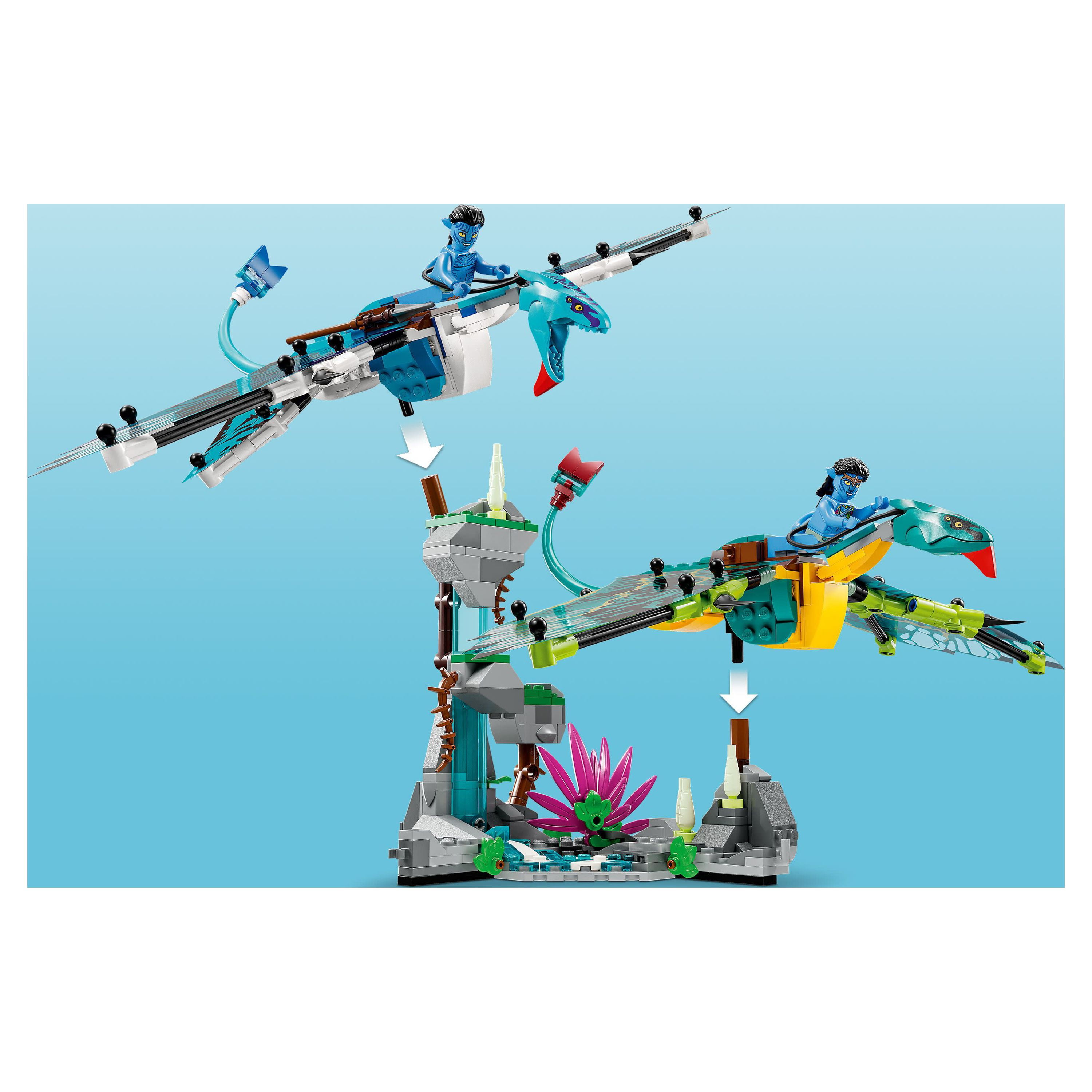 LEGO Avatar Jake & Neytiri First Banshee Flight 75572 Building Toys - Pandora Movie Inspired Set with 2 Banshee Figures, 2 Minifigures, Glow in The Dark Elements, Great for Kids Ages 9+ - Image 2