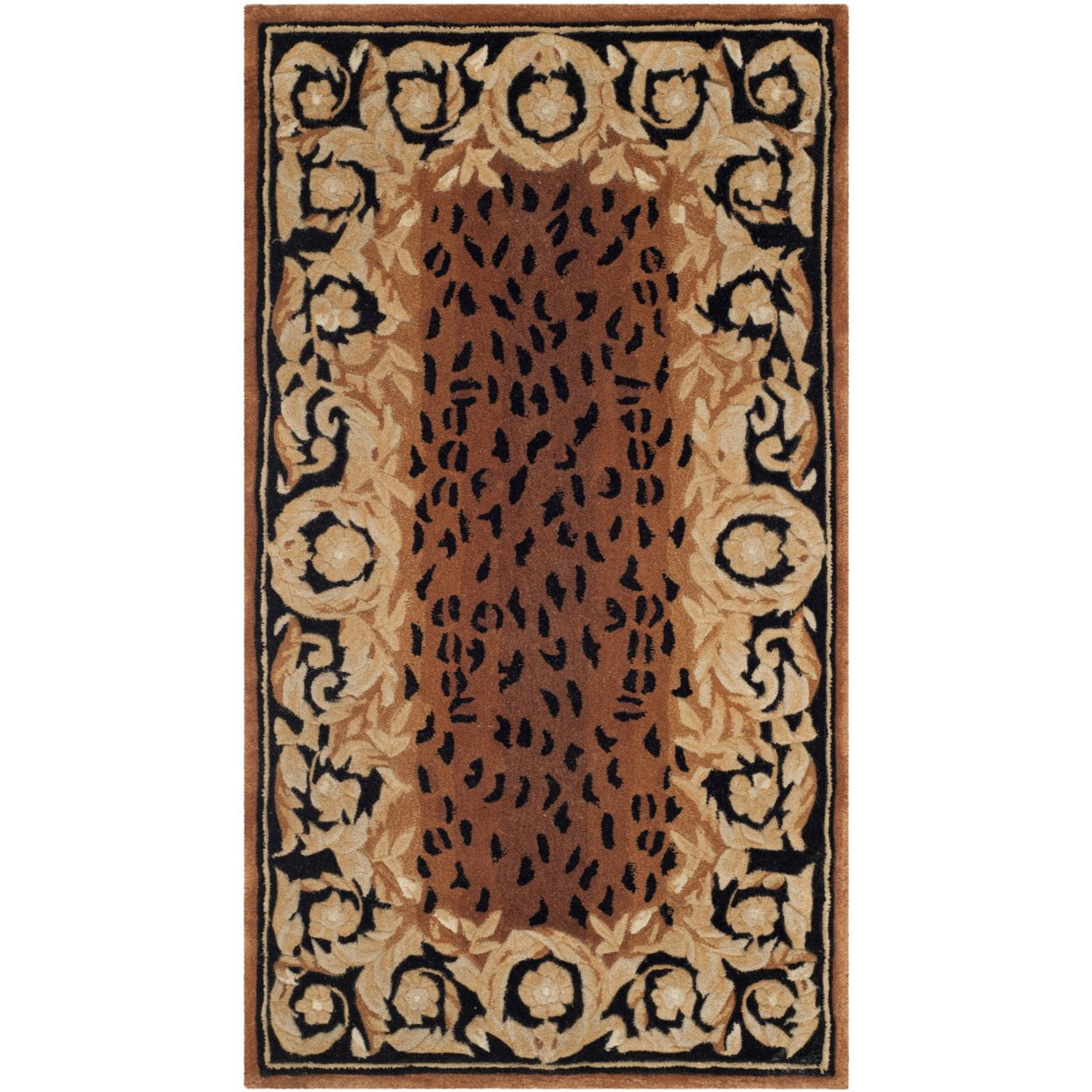 SAFAVIEH Naples Karenza Oriental Wool Area Rug, Black/Gold, 4' x 6' - Image 6