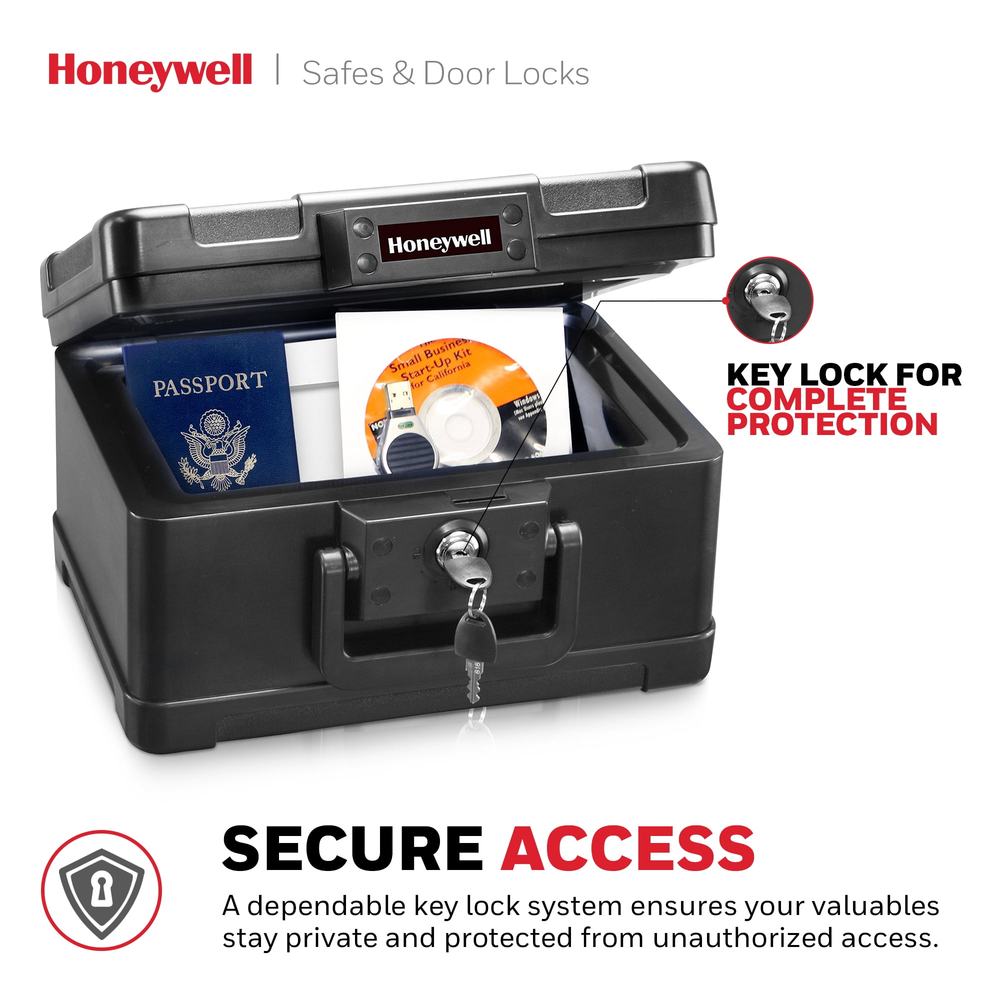 Honeywell 0.15 cu. ft. 30-Minute Fire Molded Chest with Key Lock, 1101 - Image 5