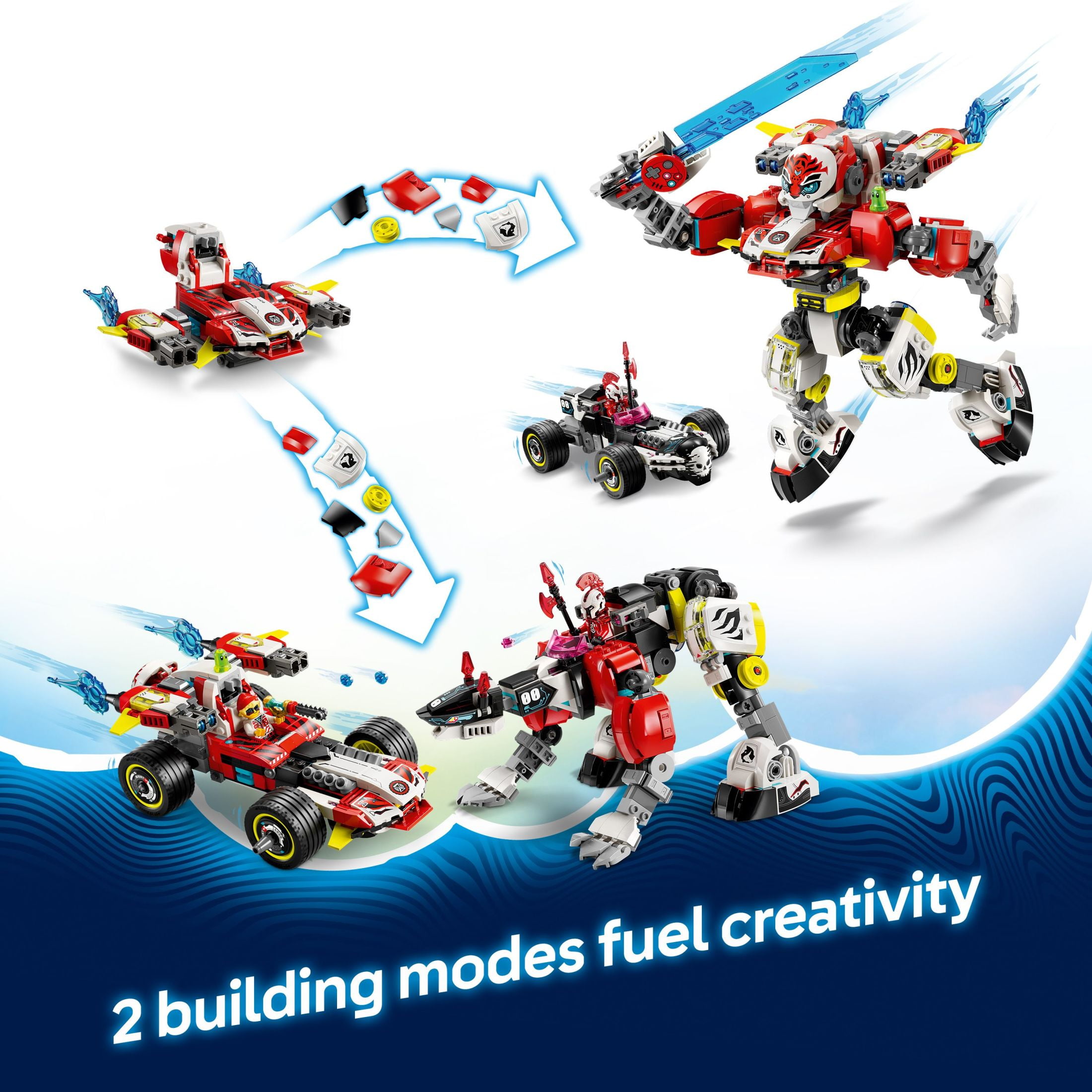 LEGO DREAMZzz Cooper's Tiger Mech & Zero's Hot Rod Car Toy - Building Robot Toy for Kids, Boys and Girls, Ages 9+ - Building Kit for Pretend Play - Gift Idea for Birthdays - 71497 - Image 4