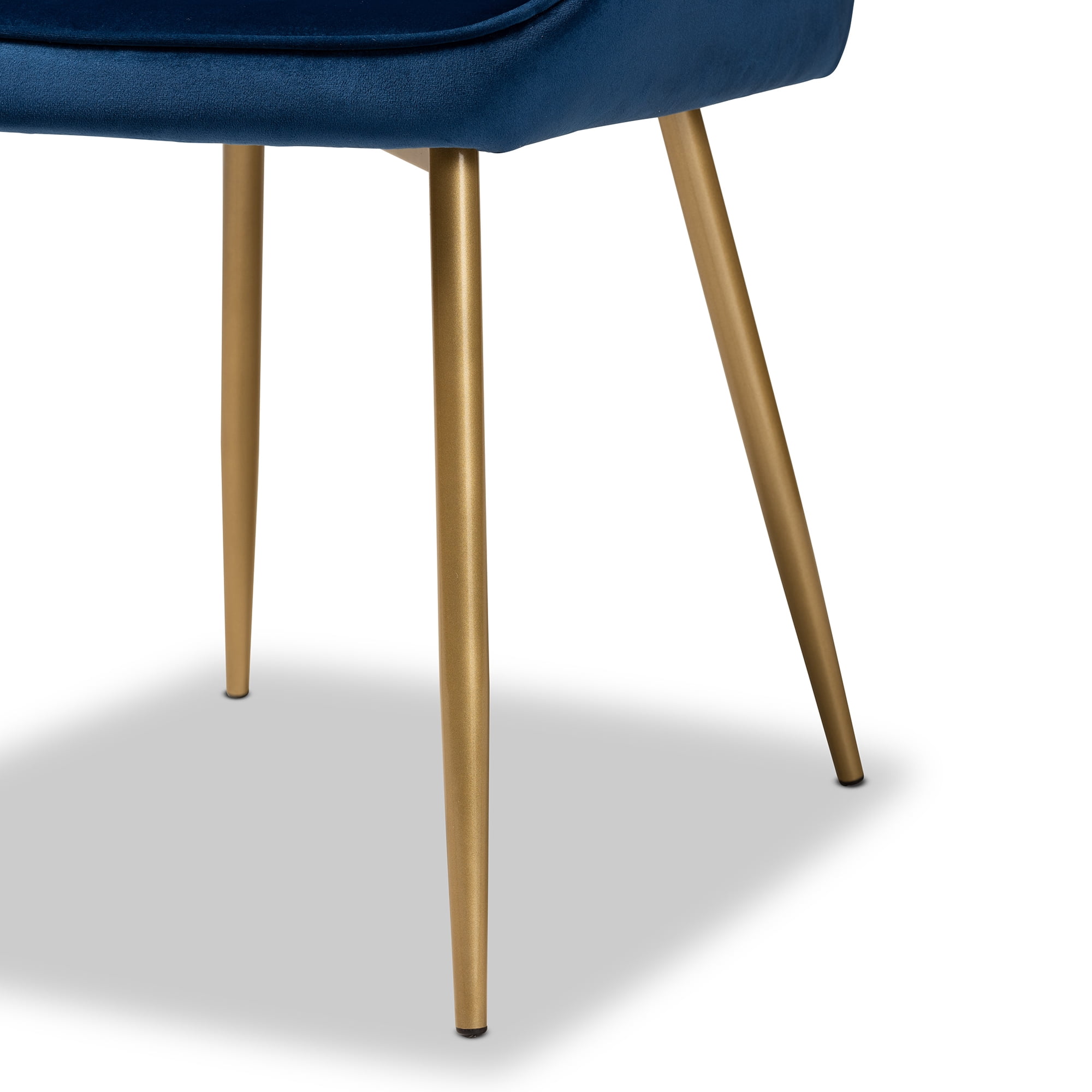 Baxton Studio Priscilla Dining Chair, Set of 2, Navy Blue/Gold - Image 7