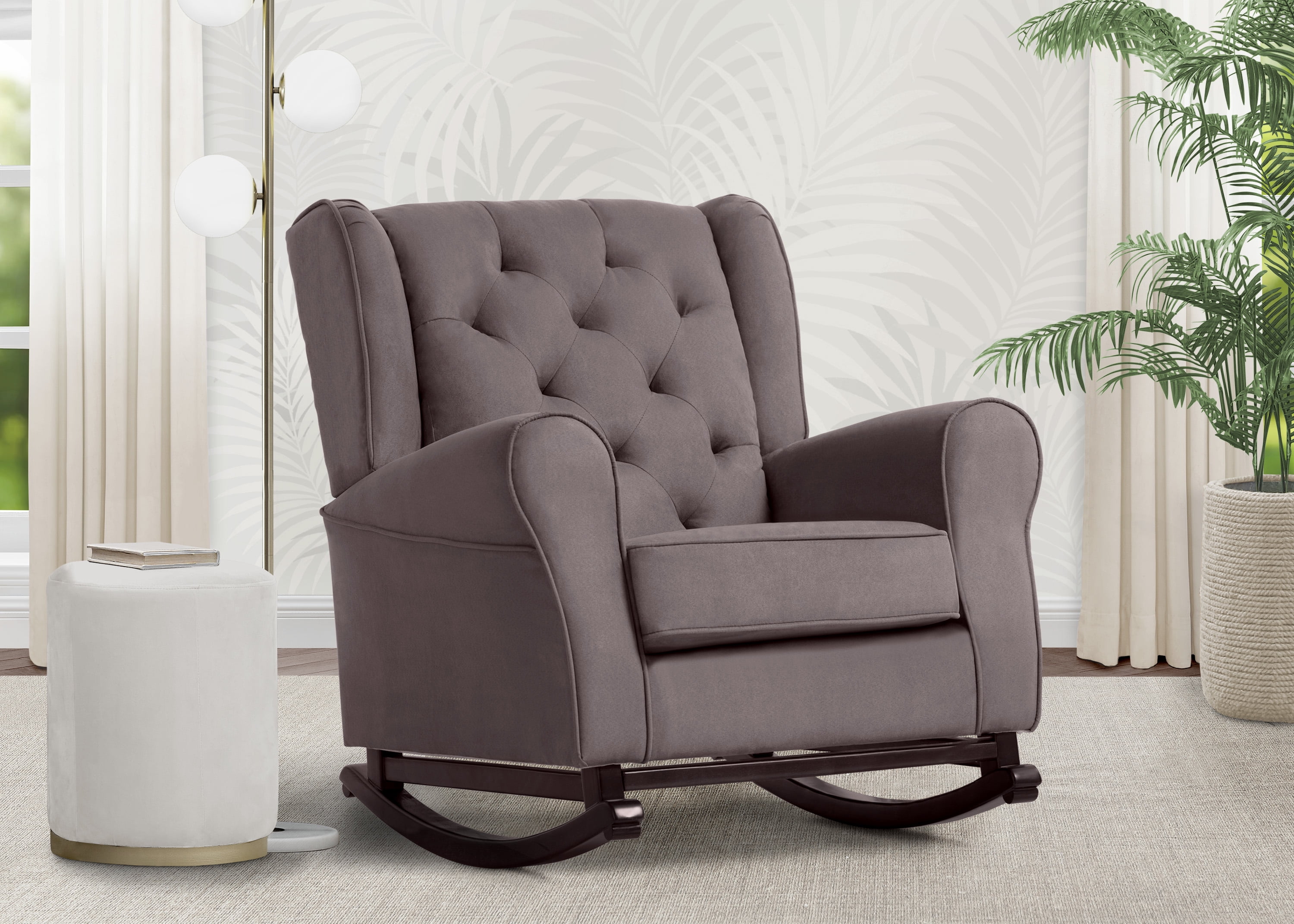 Delta Children Emma Nursery Rocking Chair, Graphite - Image 6