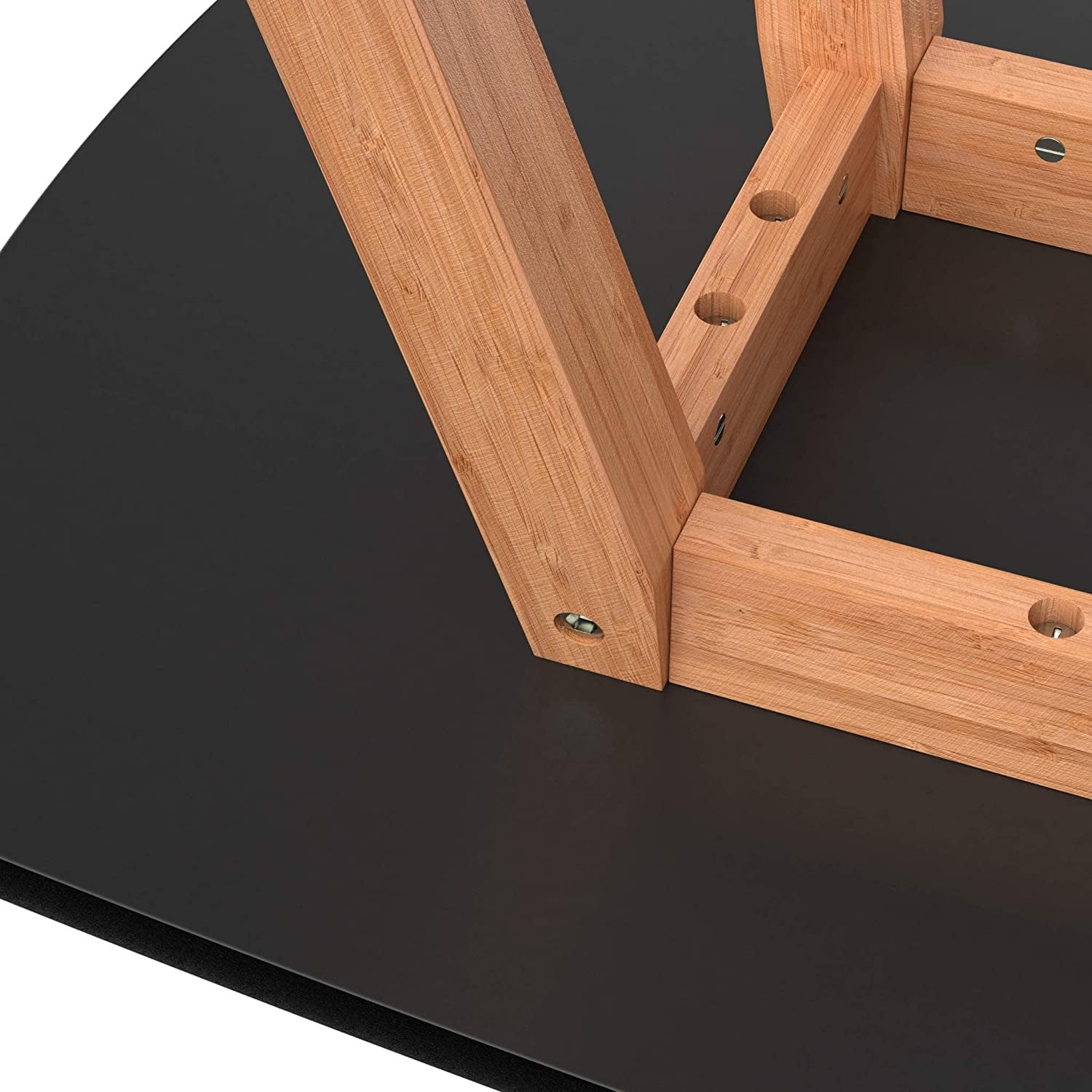 BonVIVO Small Coffee Table - Franz Designer Low Table w/Wooden Bamboo Frame,Men & Women - Image 6