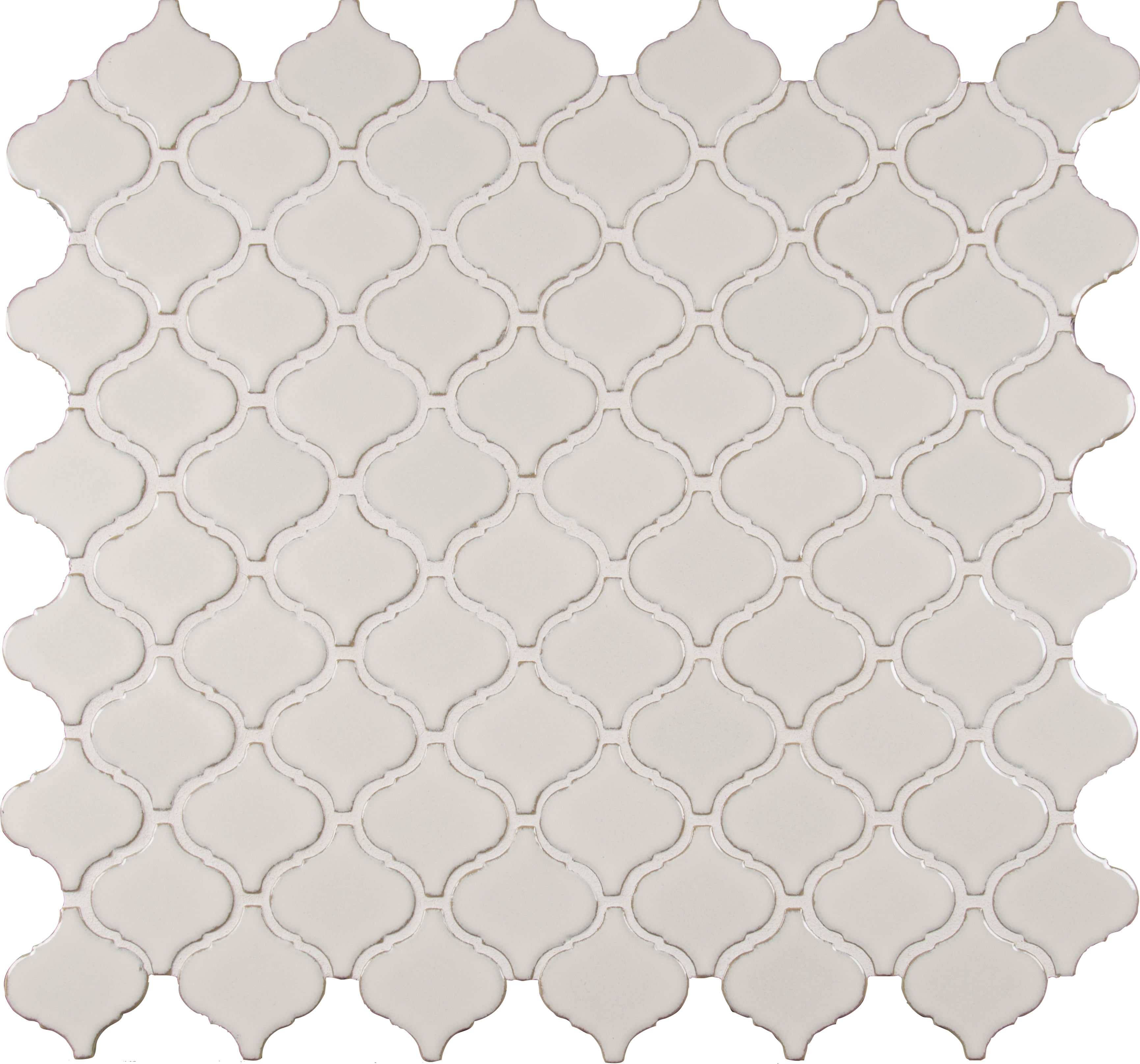 MSI Bianco Arabesque 9.84 in. x 10.63 in. x 6 mm Glazed Ceramic Mesh-Mounted Mosaic Tile (10.95 sq. ft. / case) - Image 3