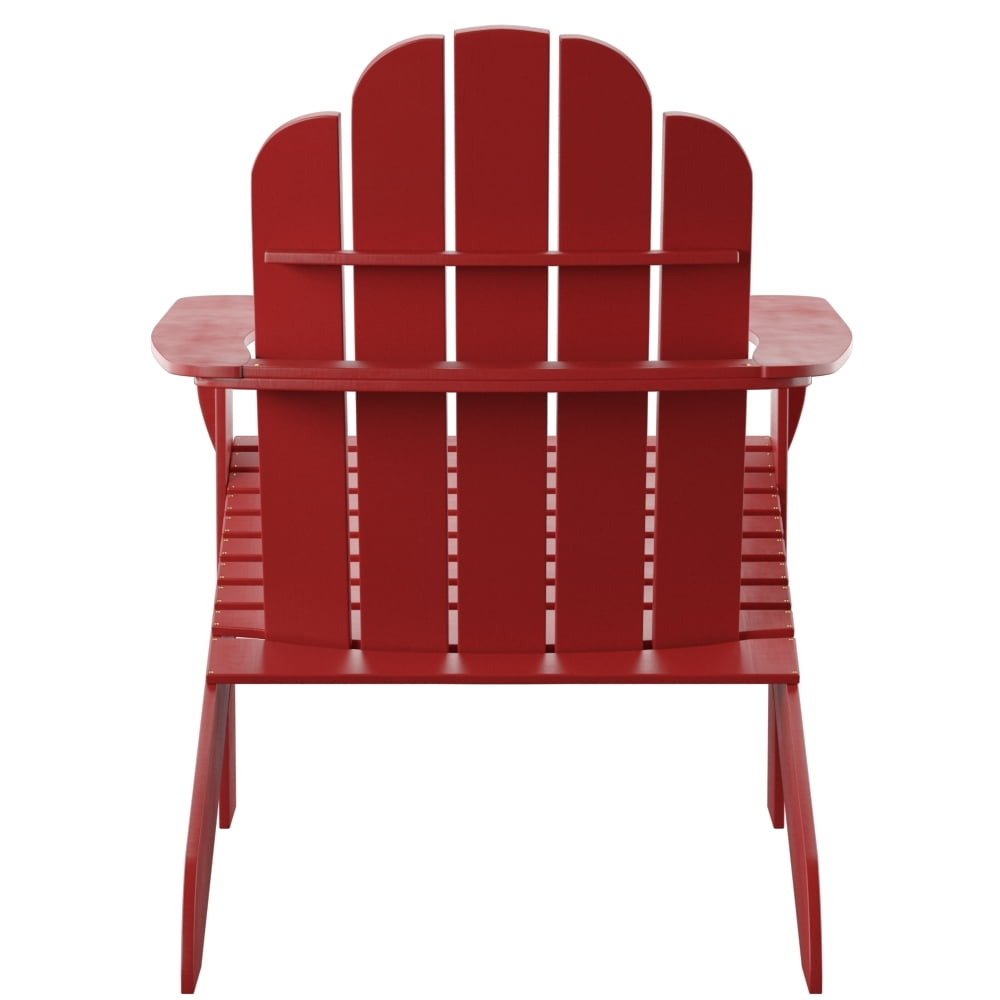 Linon Comfort Back Acacia Wood Adirondack Chair, Red Finish - Image 8
