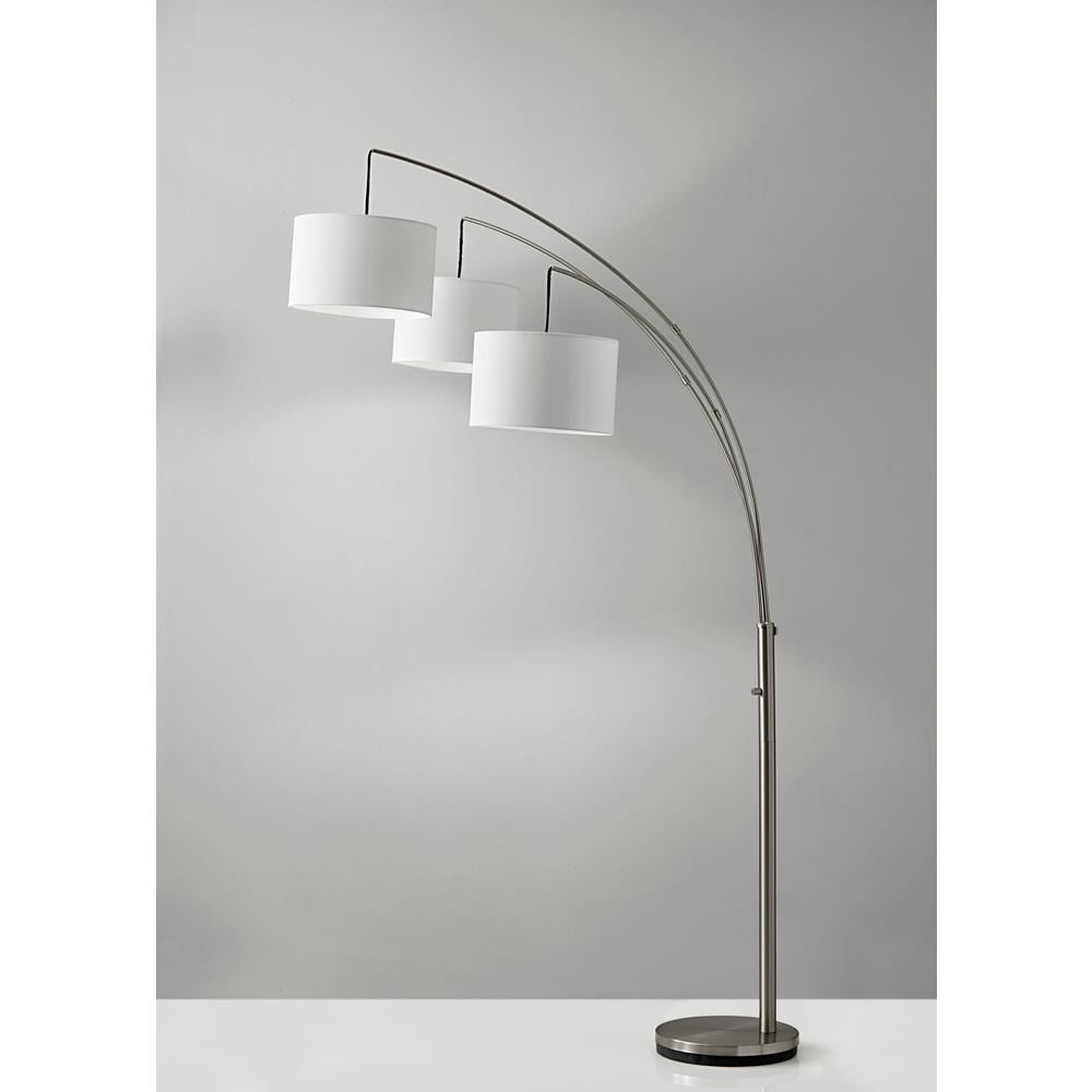 Adesso Trinity Arc Lamp, Brushed Steel - Image 3