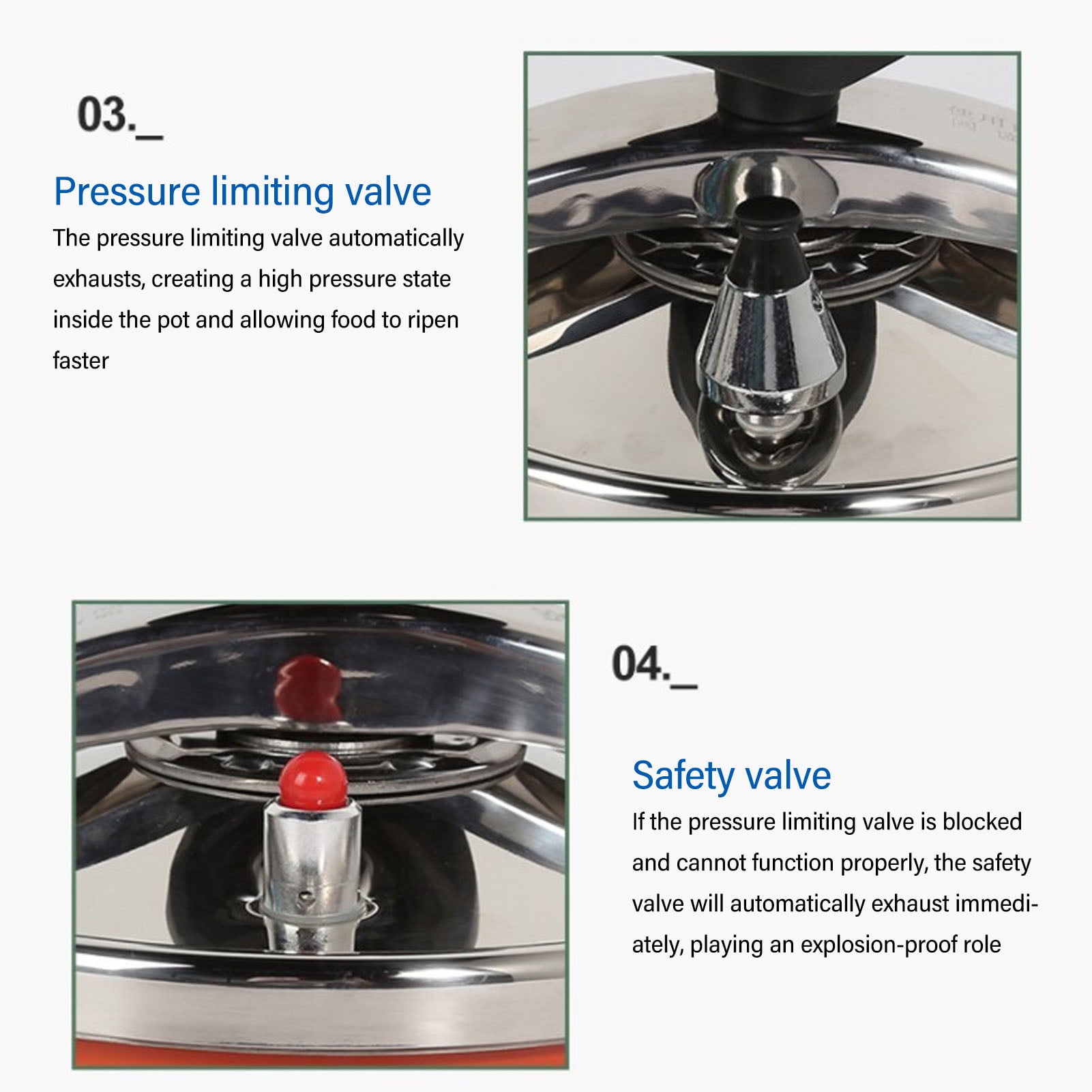 Mini Pressure Cooker, Fast Cooking 2L Stainless Steel Pressure Cooker Explosion for Gas Stoves - Image 3