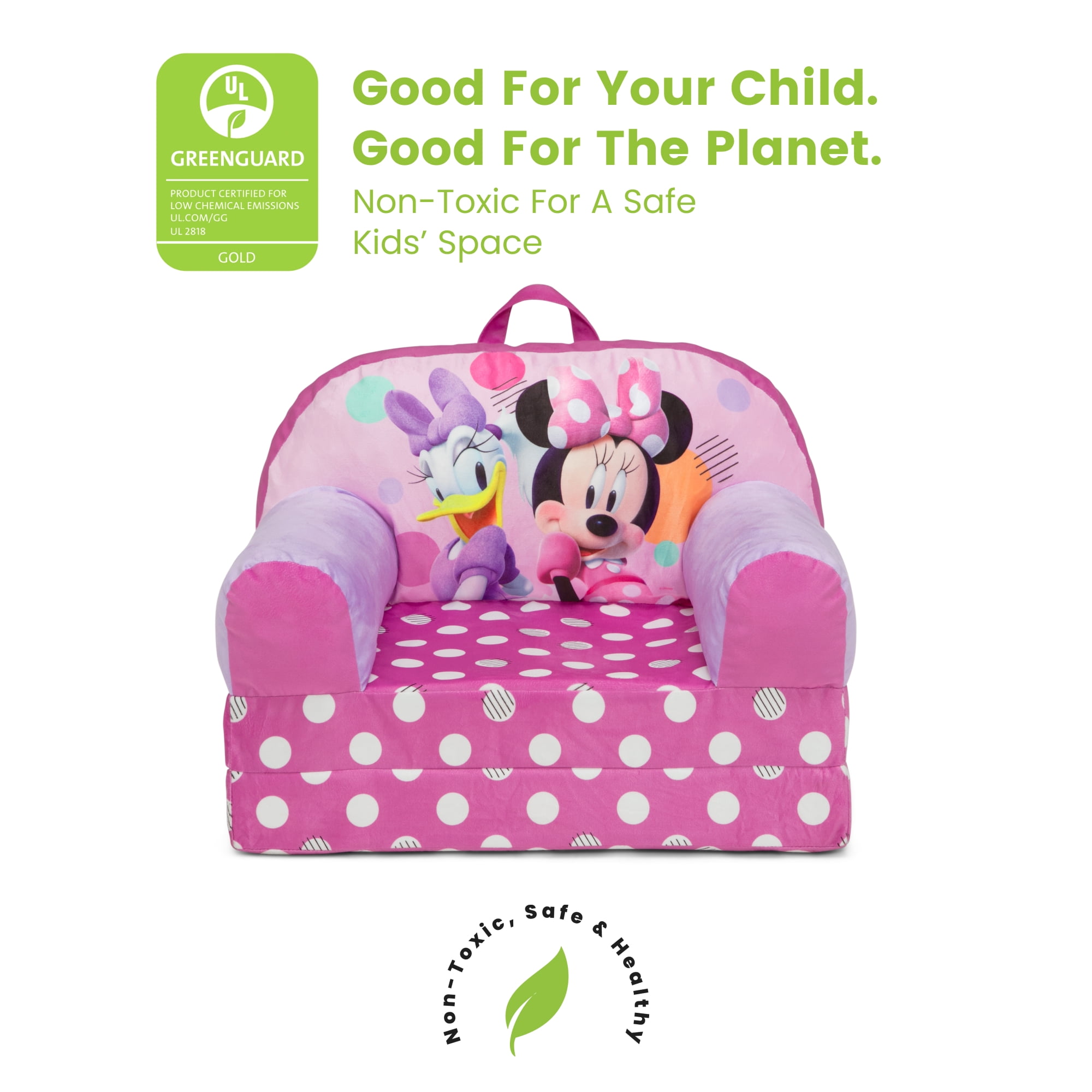 Disney Minnie Mouse Cozee Buddy Flip-Out Chair by Delta Children, Pink - Image 5