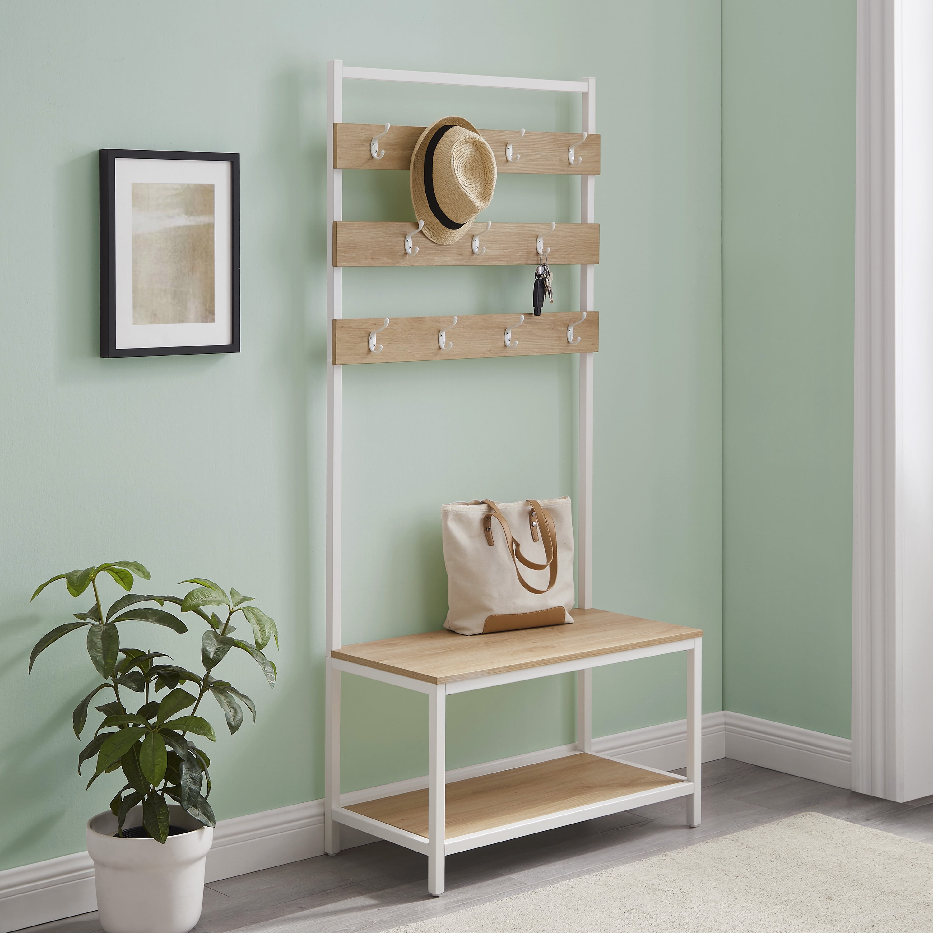 Linon Haring Hall Tree, White - Image 6