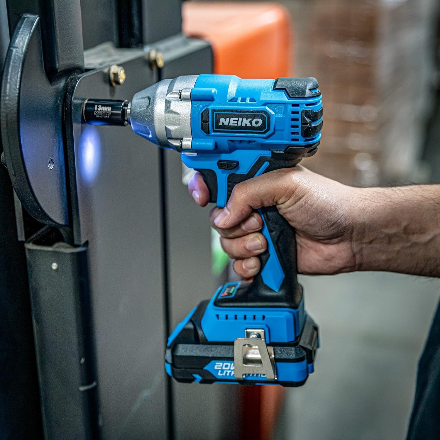 Neiko 10880A 3/8-Inch-Drive Brushless Cordless Impact Wrench, 20-Volt Compact Impact Wrench with Lithium-Ion Charging Battery, Includes Fast Charger, 3/8 Impact Gun, 3/8 Impact Wrench, Impact Driver - Image 4