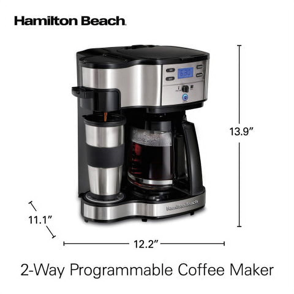 Hamilton Beach 2-Way Brewer, Single Serve or 12 Cup Coffee Maker, Black, 49980A - Image 5